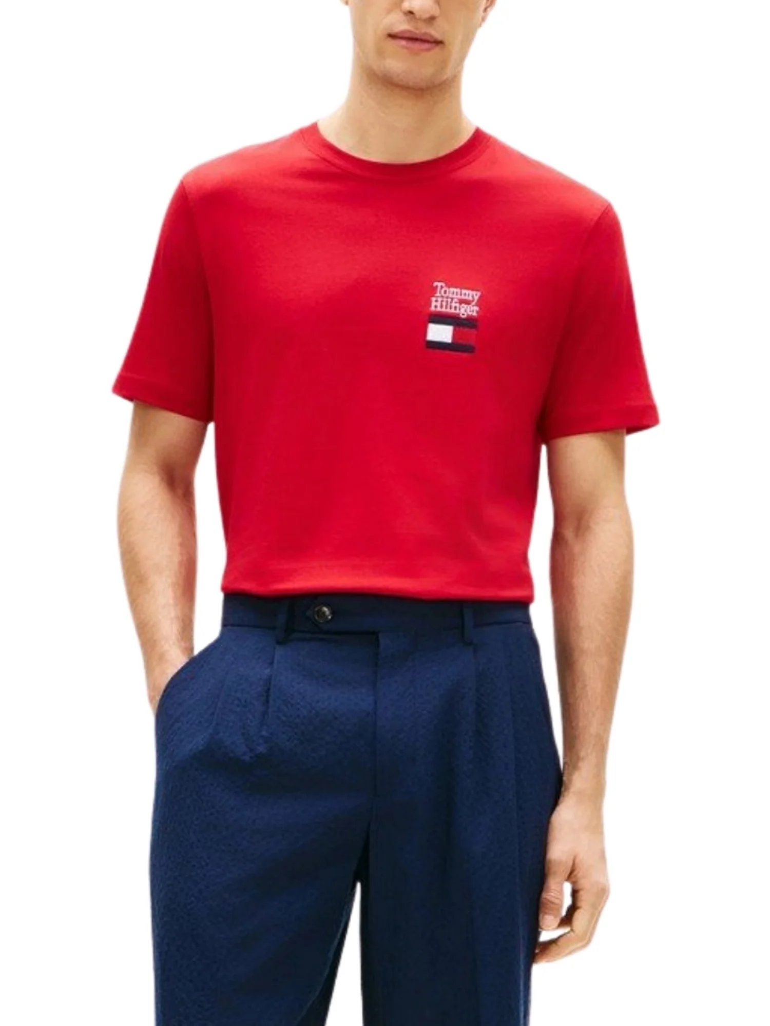 T-shirt con maniche corte Tommy Hilfiger modello brand love rosso