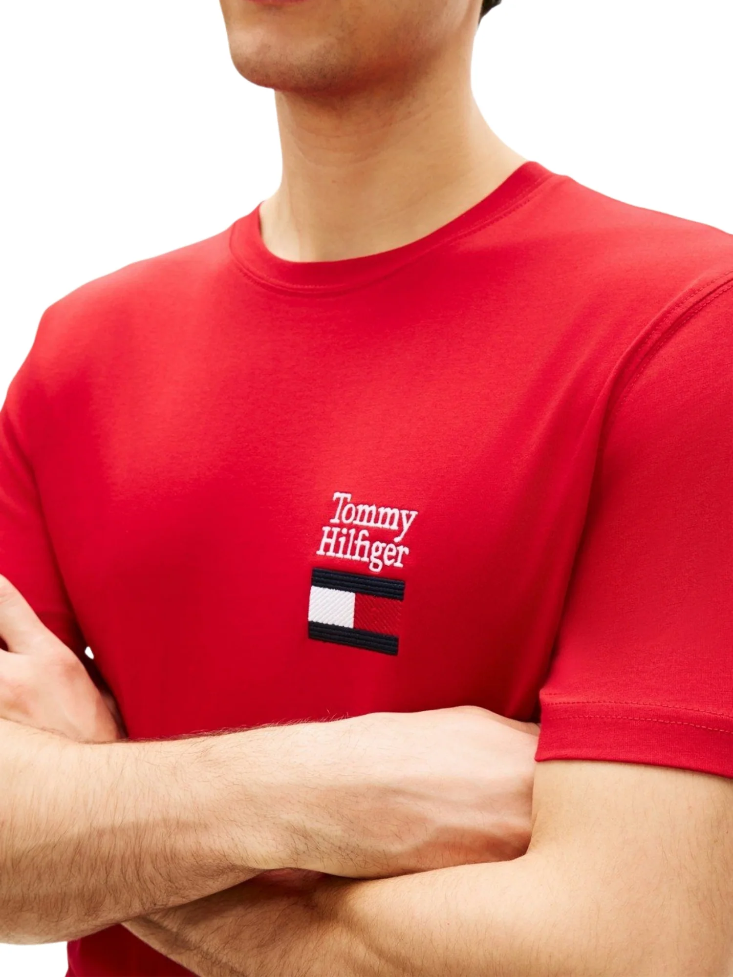 T-shirt con maniche corte Tommy Hilfiger modello brand love rosso - Image 4