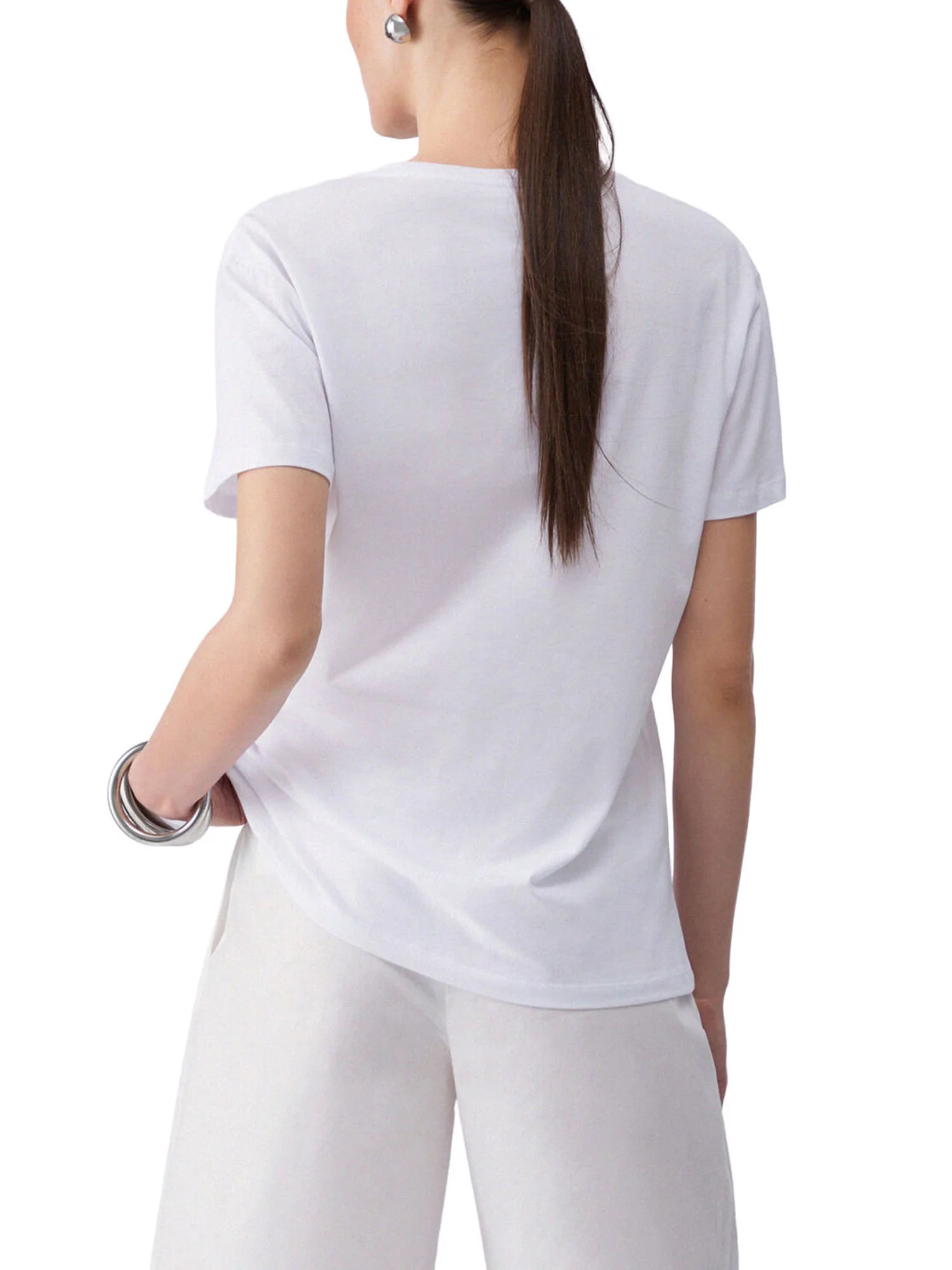 T-shirt Liu Jo Donna manica corta cafe MC  bianco - Image 2