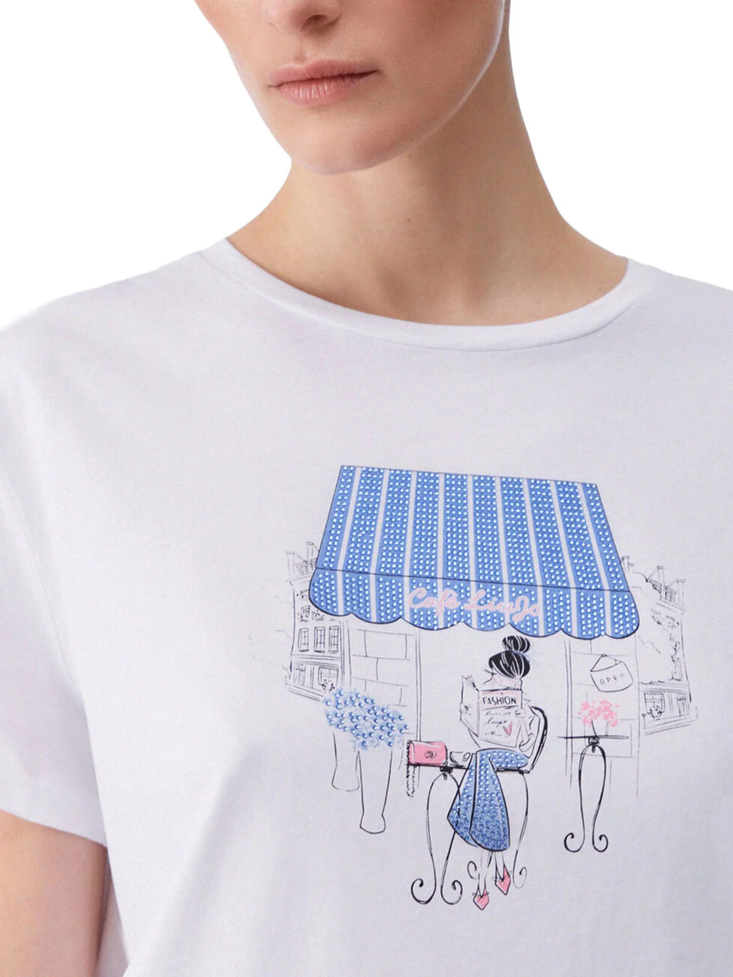 T-shirt Liu Jo Donna manica corta cafe MC  bianco - Image 3
