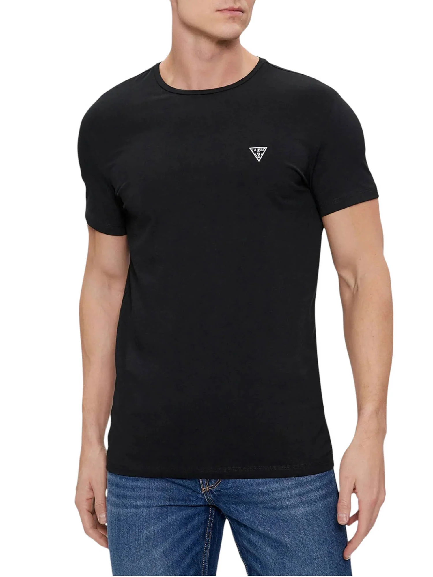 T-Shirt Guess Uomo manica corta 2Pack Caleb Hero 
 nero