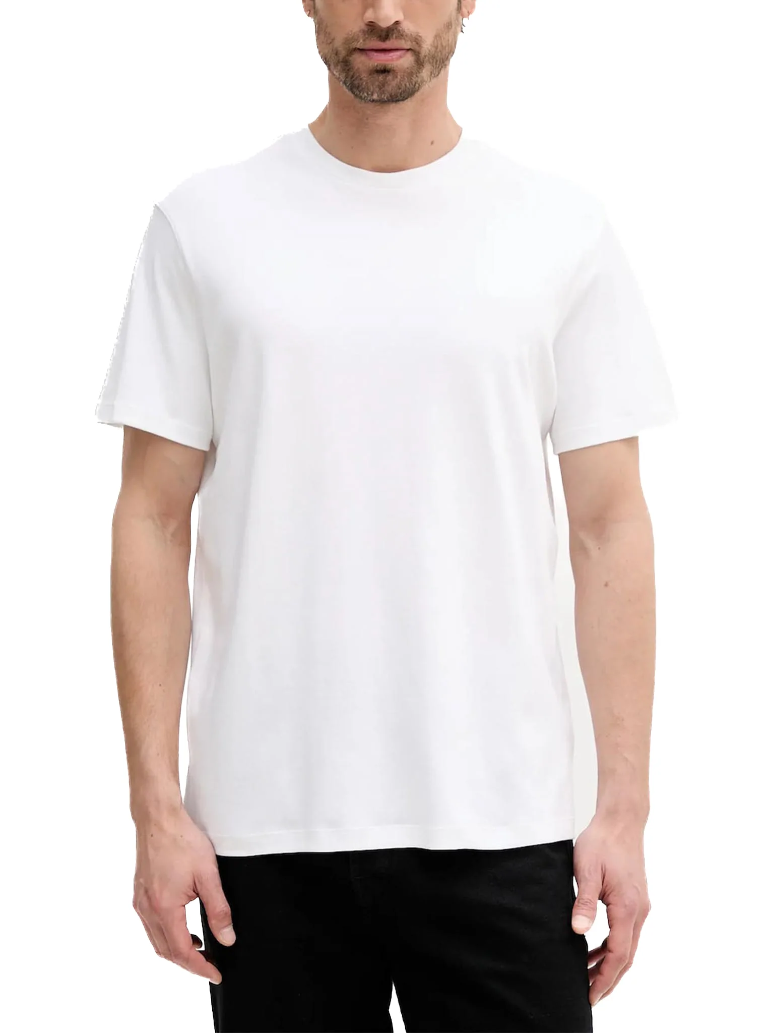 T-shirt Calvin Klein logo chest embro in cotone bianco