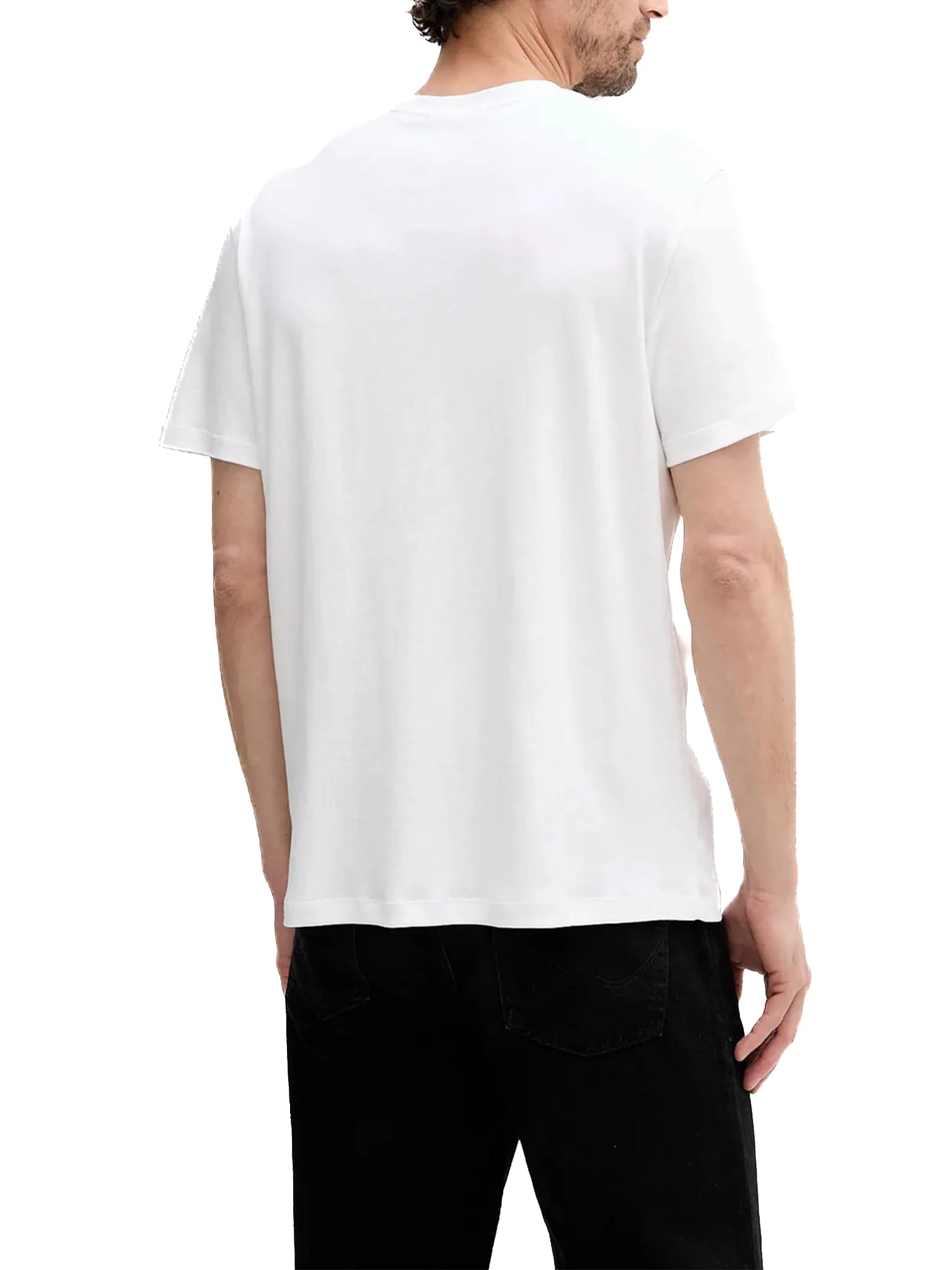 T-shirt Calvin Klein logo chest embro in cotone bianco - Image 2