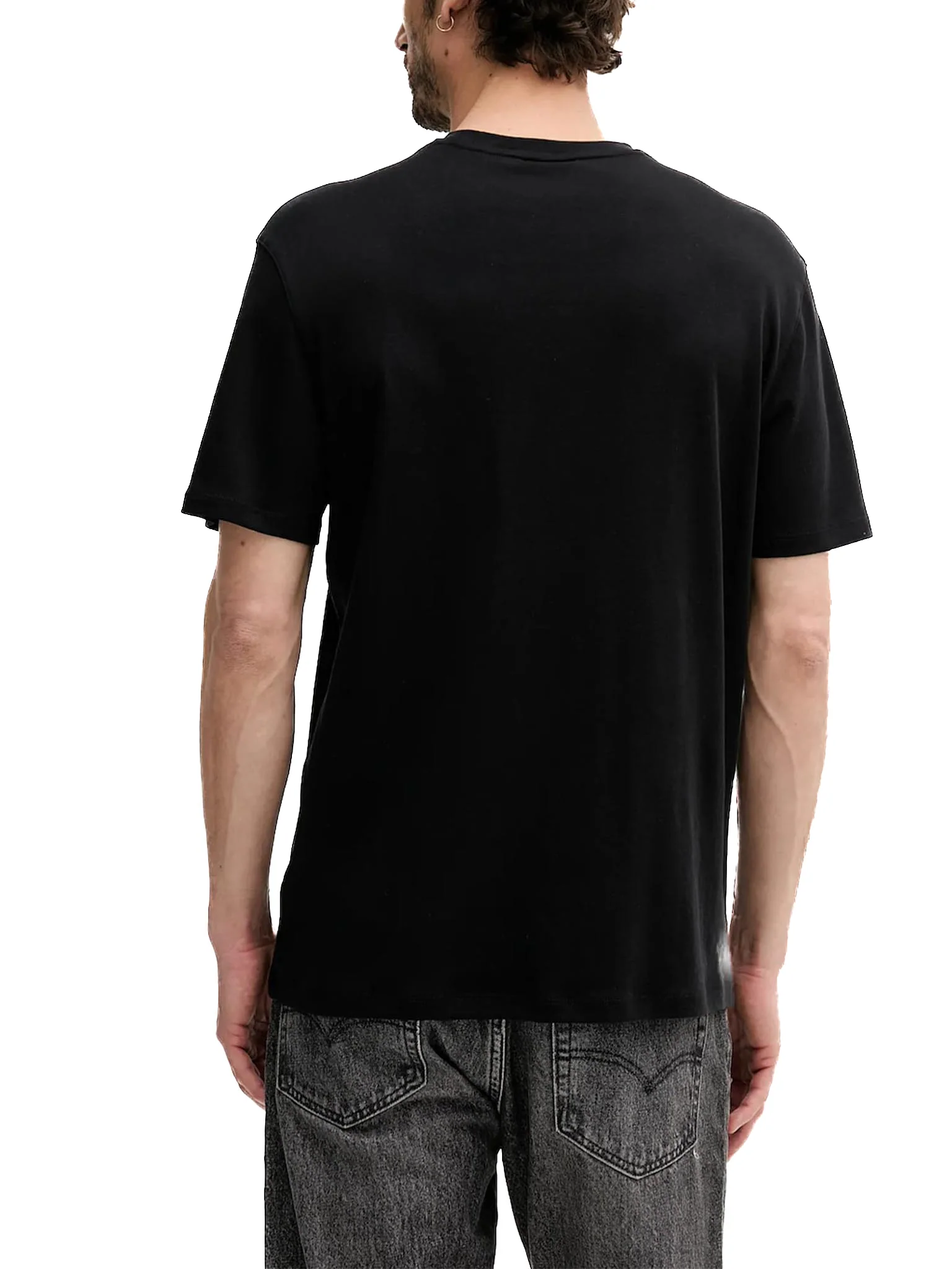 T-shirt Calvin Klein logo chest embro in cotone nero - Image 2