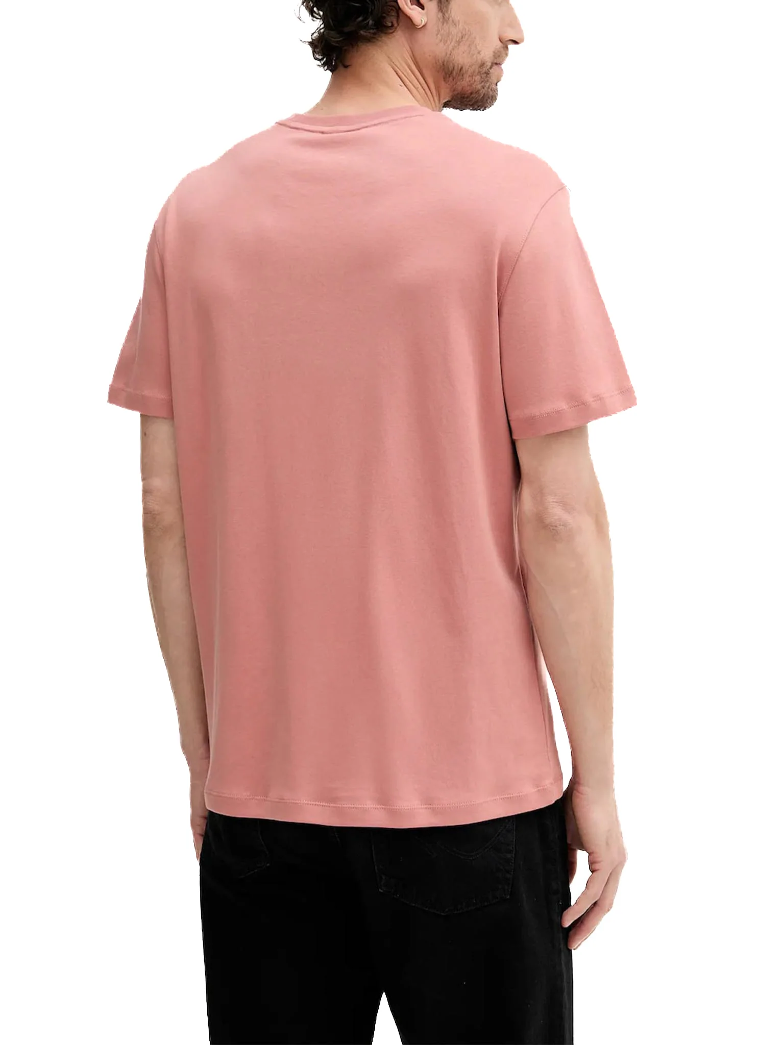 T-shirt Calvin Klein logo chest embro in cotone rosa - Image 2