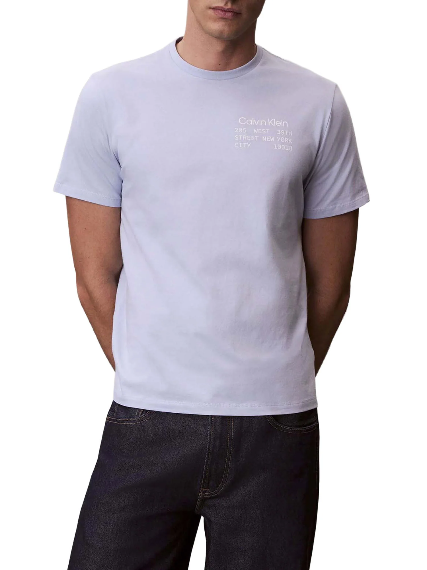 T-shirt Calvin Klein Jeans Uomo manica corta box graphic Celeste
