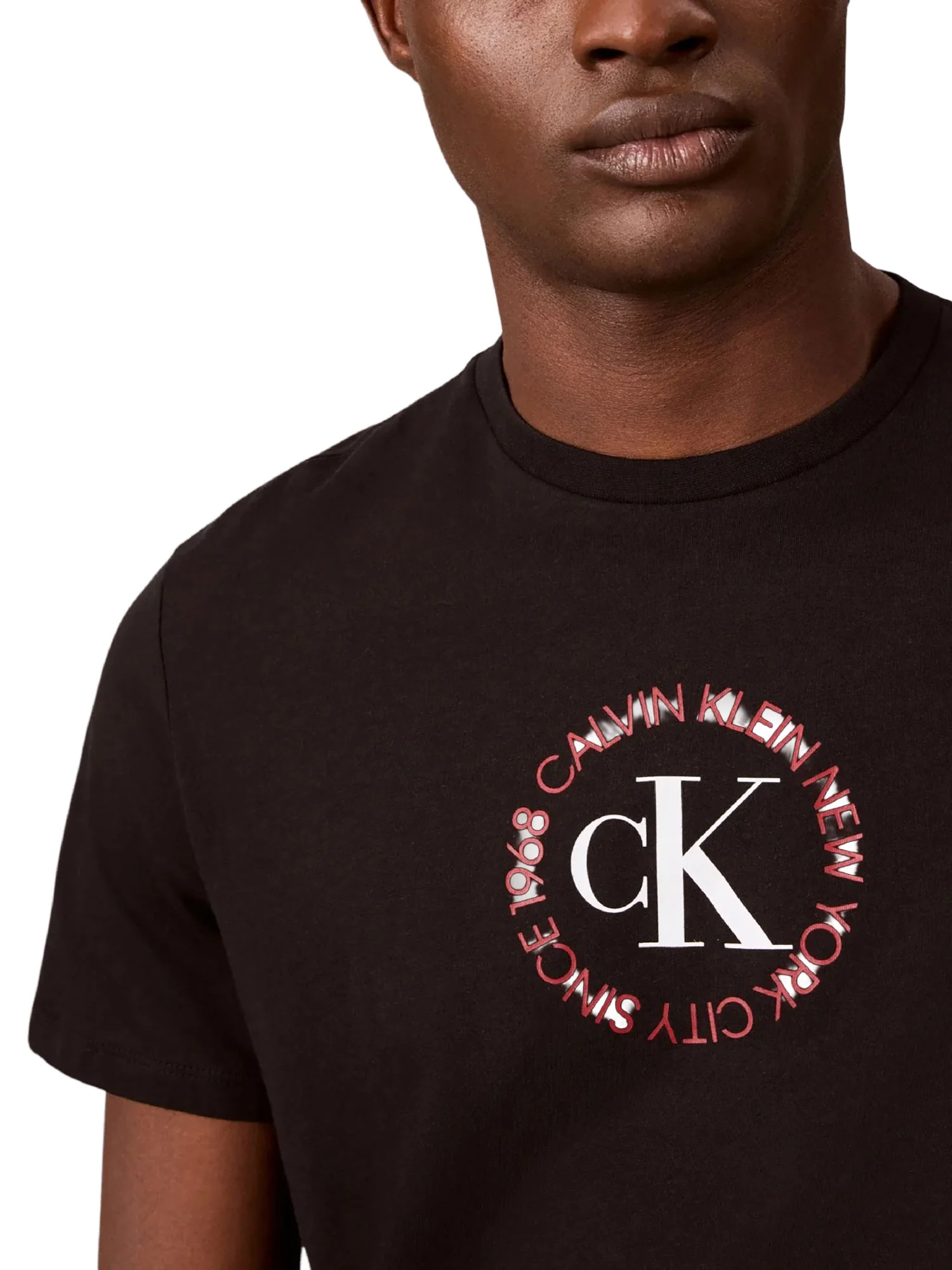 T-shirt Calvin Klein Jeans Uomo manica corta word circle graphic Nero - Image 3