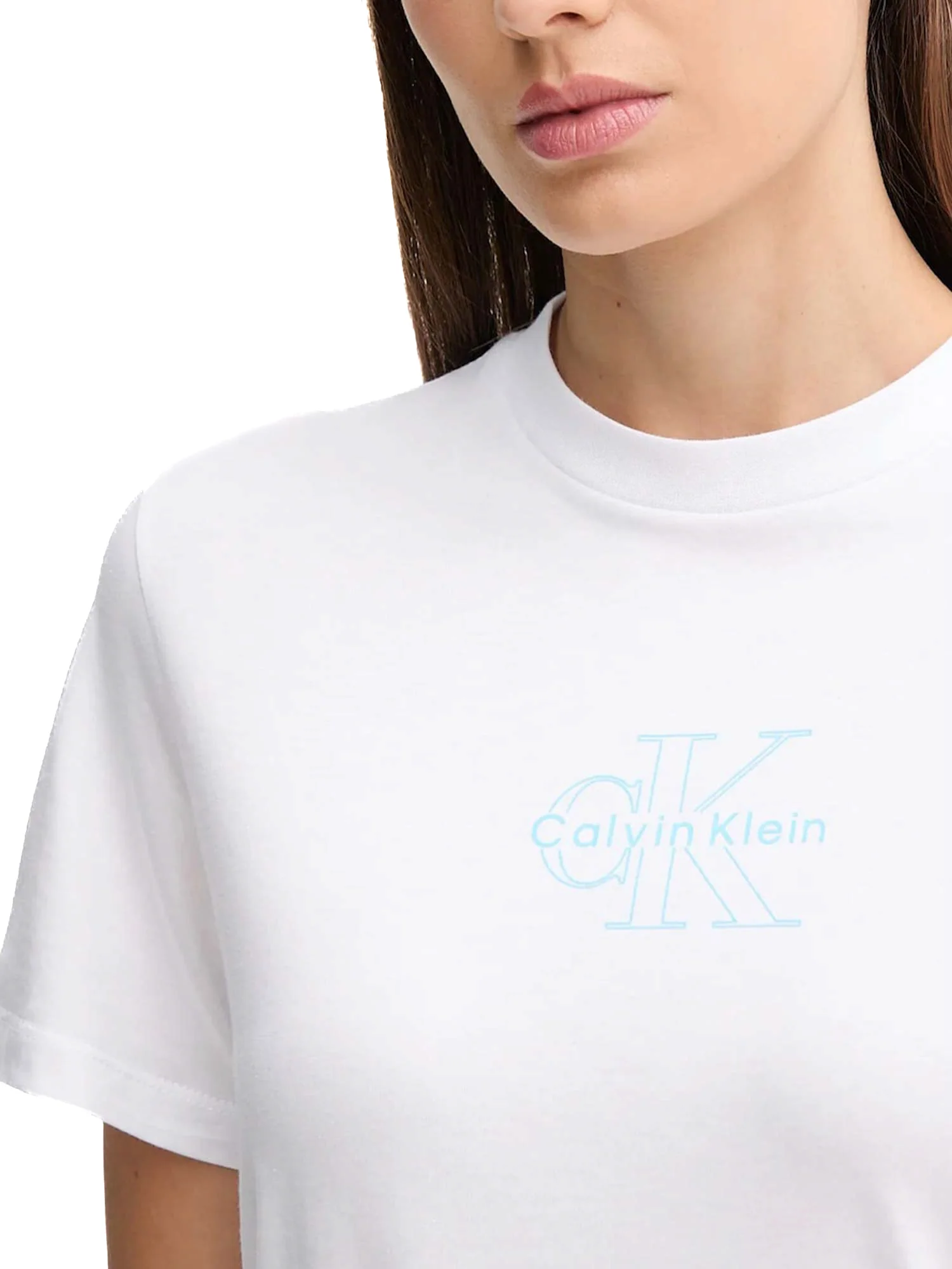 T-shirt Calvin Klein classic fit con logo grafico bianco - Image 4