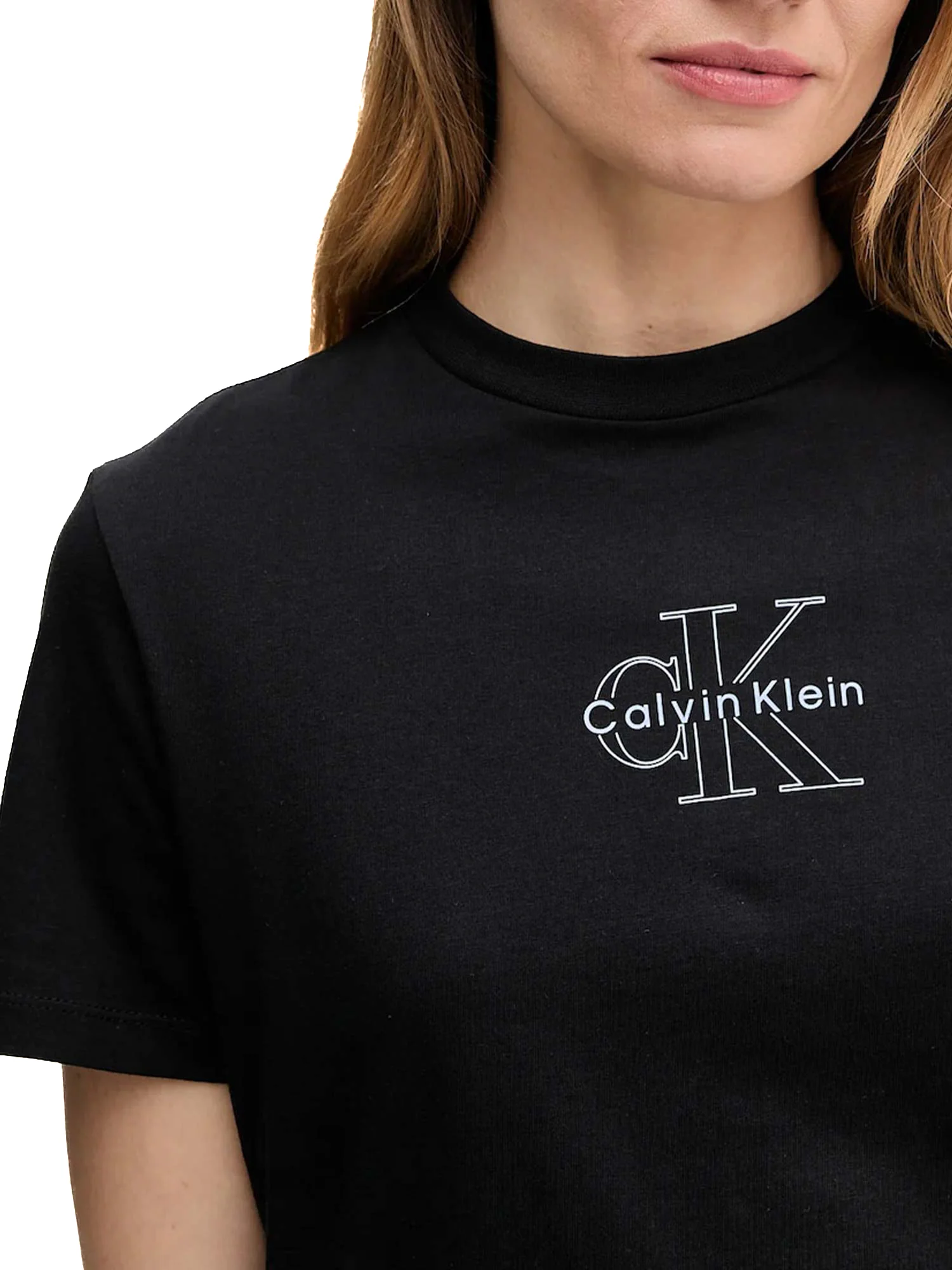 T-shirt Calvin Klein classic fit con logo grafico nero - Image 3