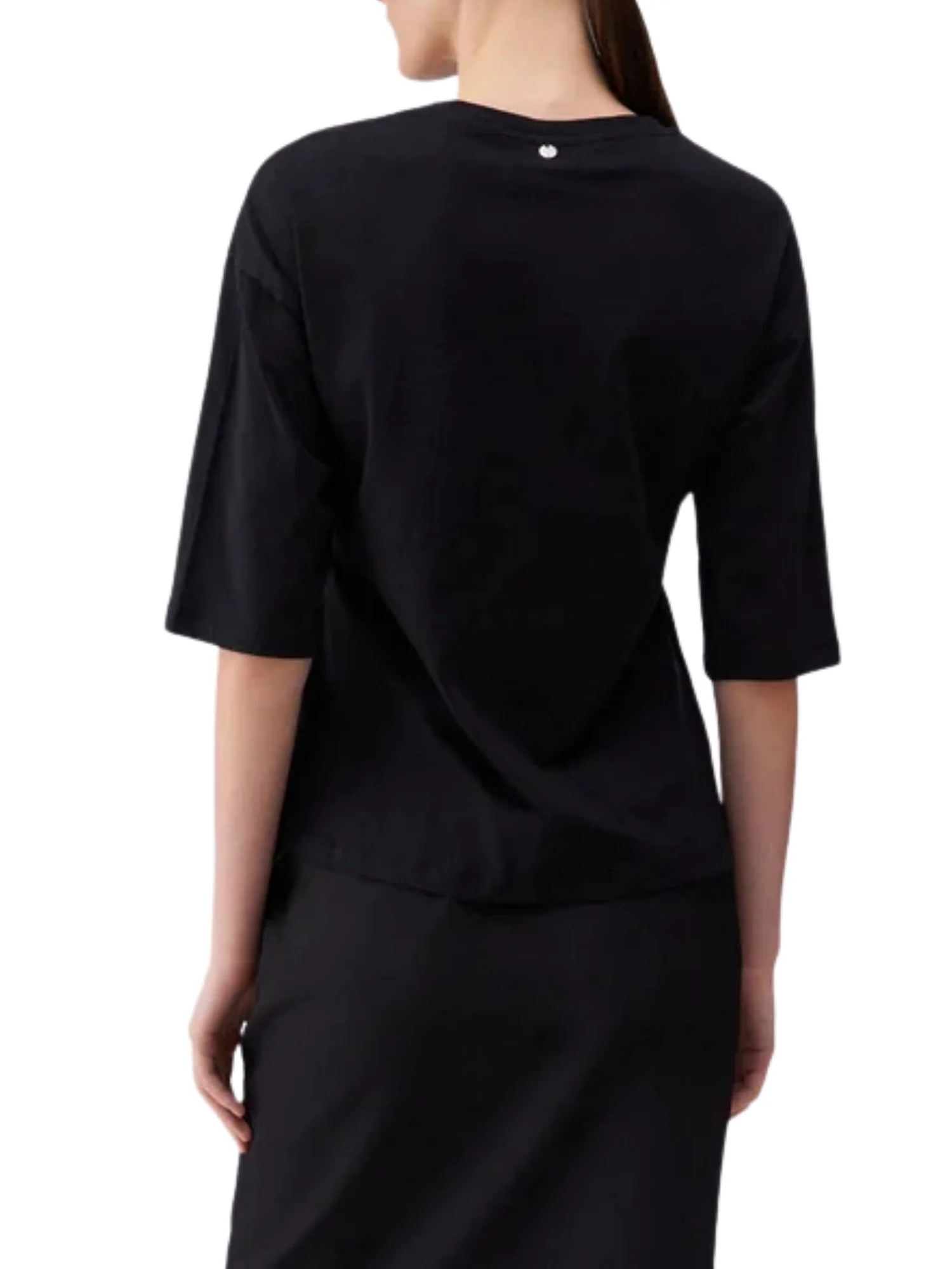 T-shirt Liu Jo donna manica corta modello Collar Motif nero - Image 2