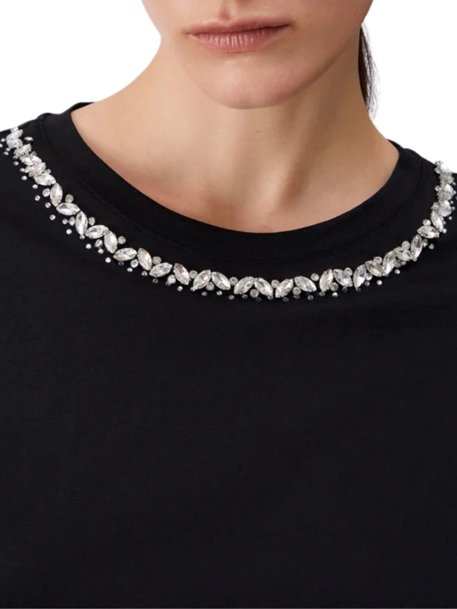 T-shirt Liu Jo donna manica corta modello Collar Motif nero - Image 3