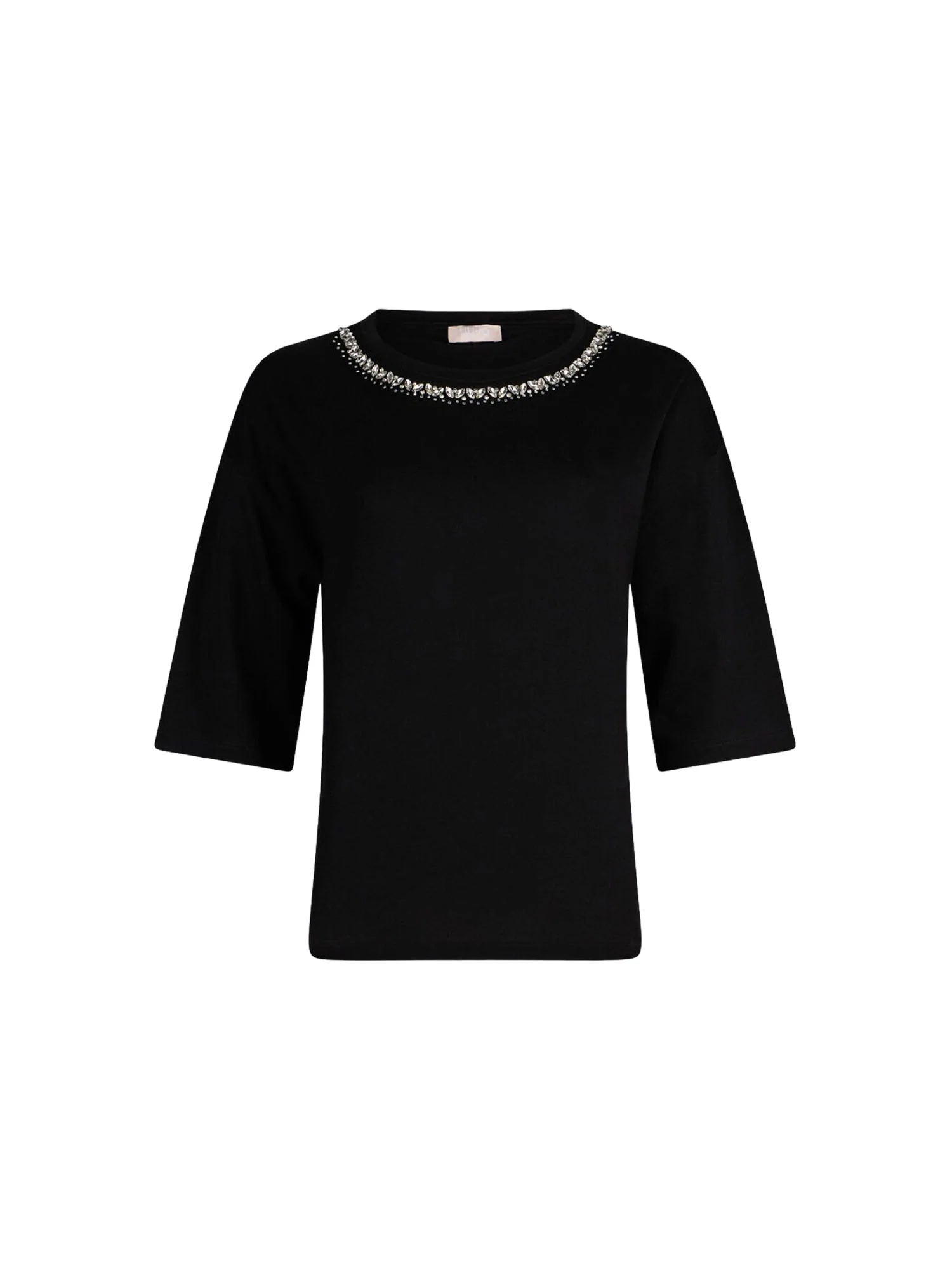T-shirt Liu Jo donna manica corta modello Collar Motif nero - Image 4