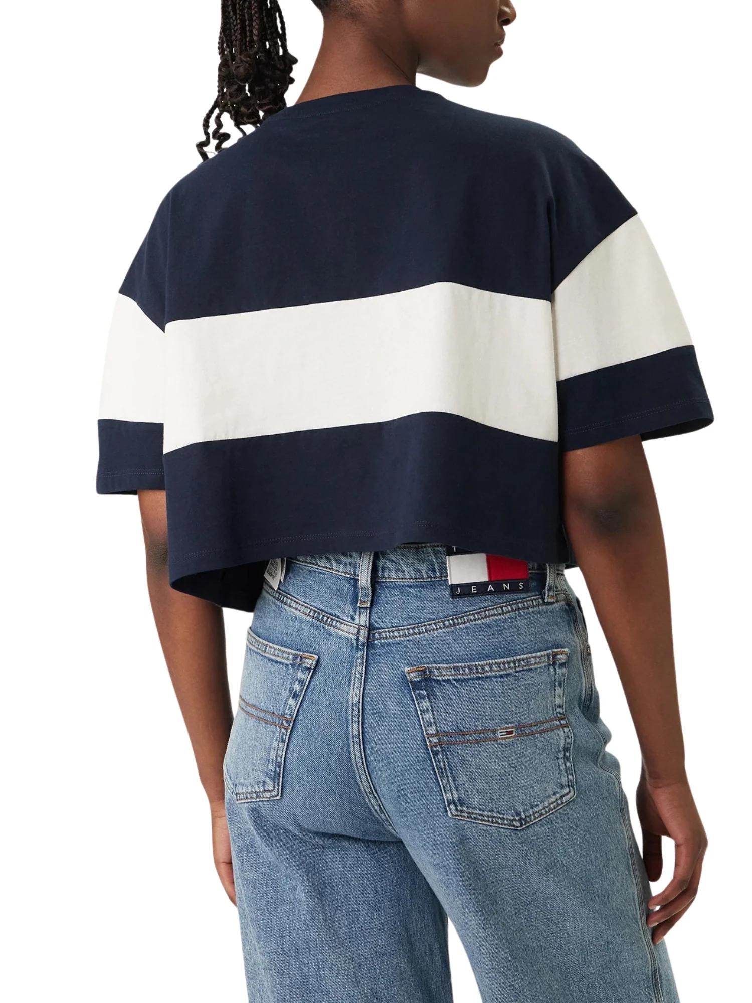 T-shirt con maniche corte modello mc colorblock badge blu - Image 2