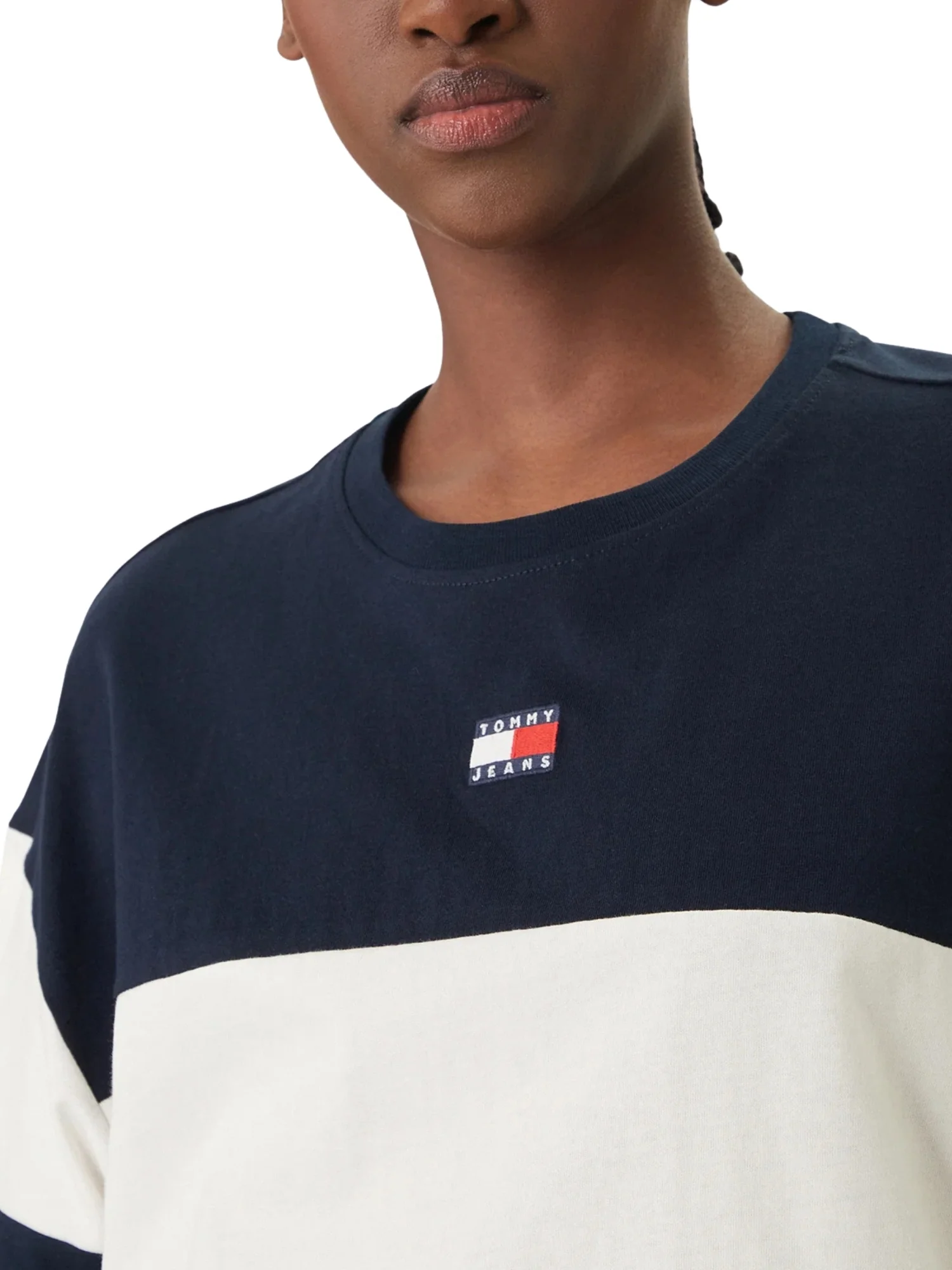T-shirt con maniche corte modello mc colorblock badge blu - Image 3