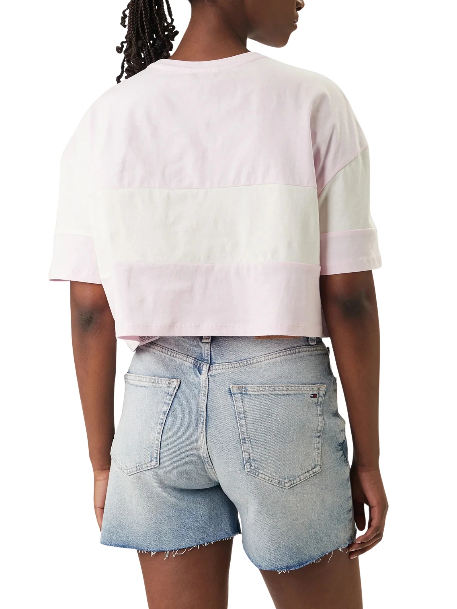 T-shirt con maniche corte modello mc colorblock badge rosa - Image 2