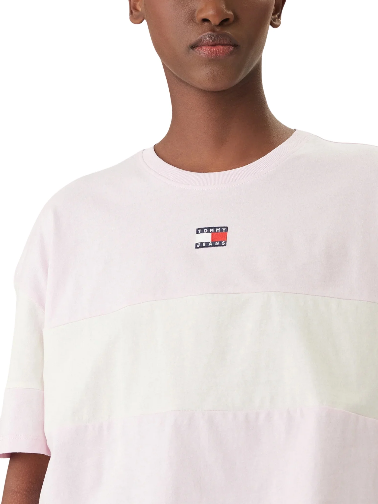 T-shirt con maniche corte modello mc colorblock badge rosa - Image 3