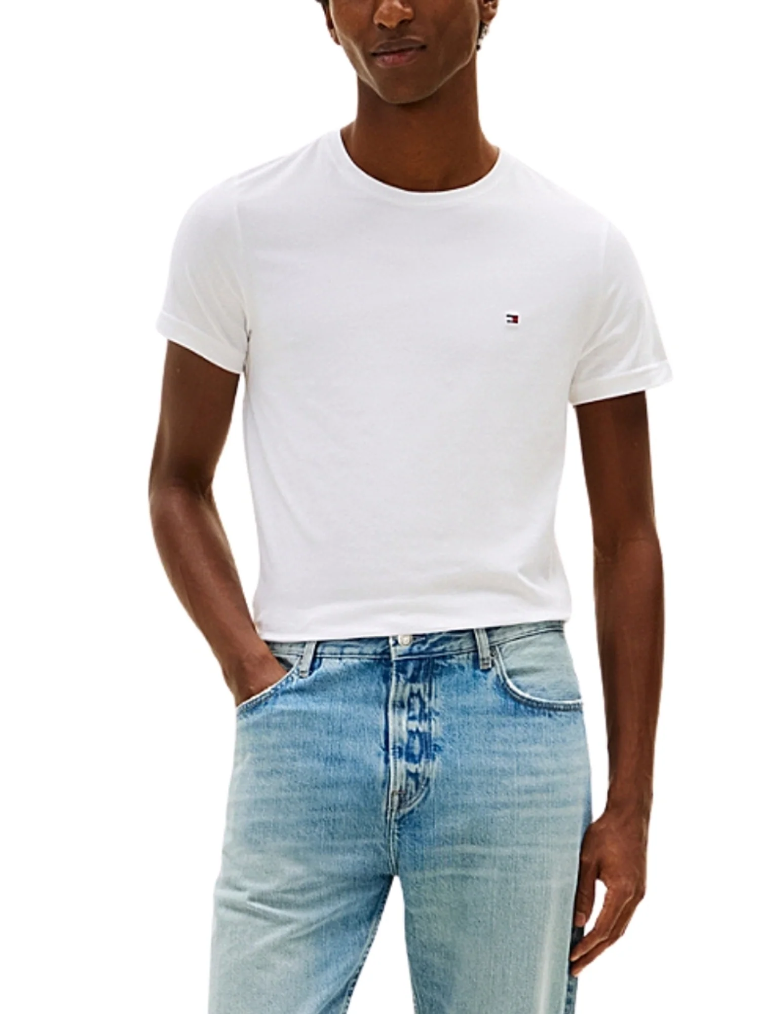 T-shirt con maniche corte Tommy Hilfiger modello core slim stretch bianco
