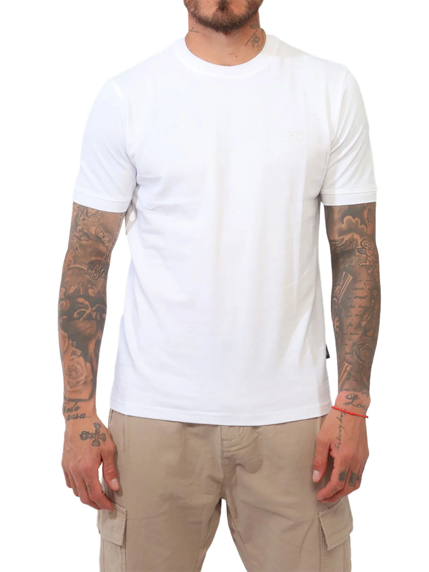 T-shirt Yes Zee Uomo manica corta cotone
 bianco