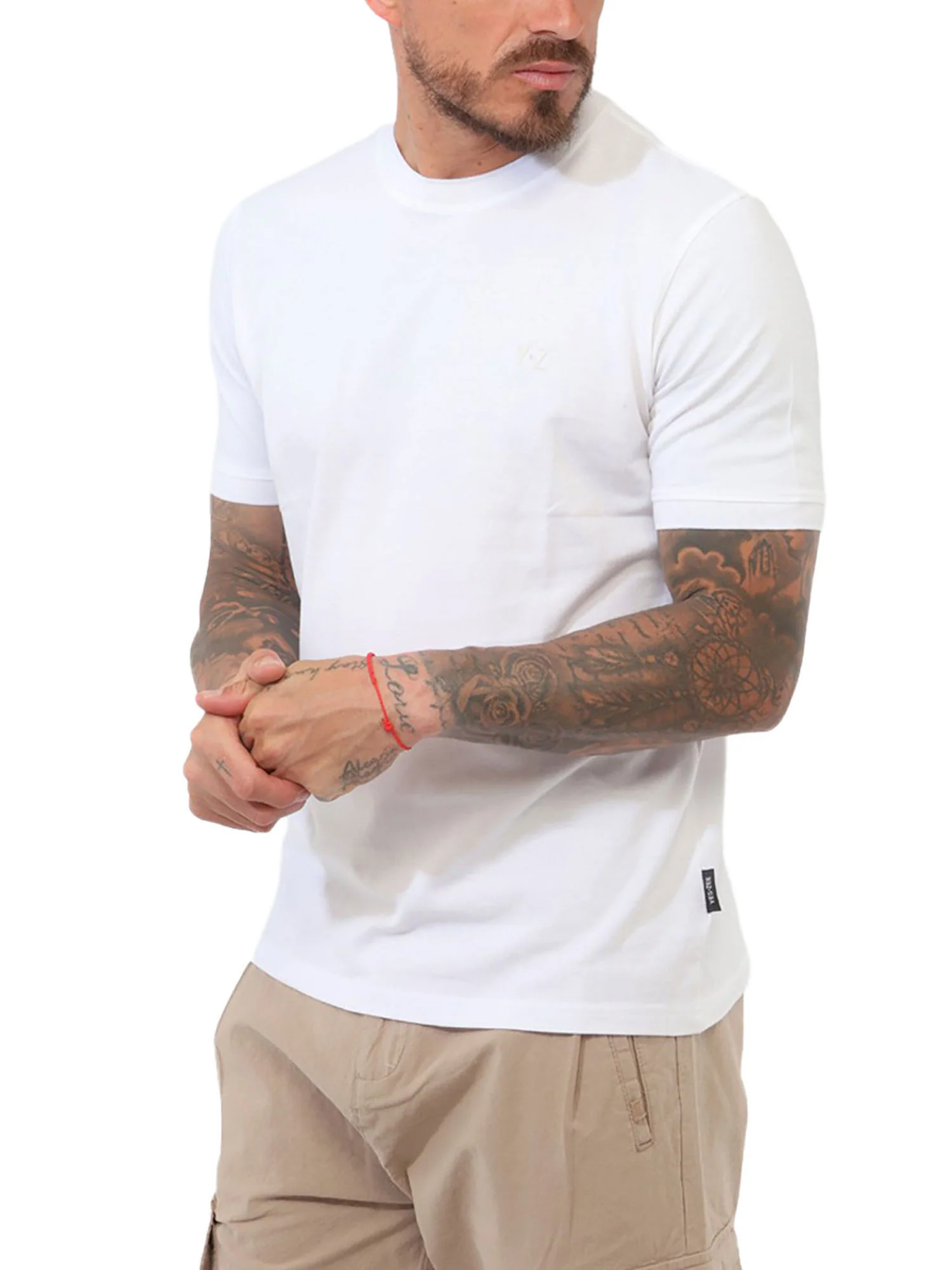 T-shirt Yes Zee Uomo manica corta cotone
 bianco - Image 3