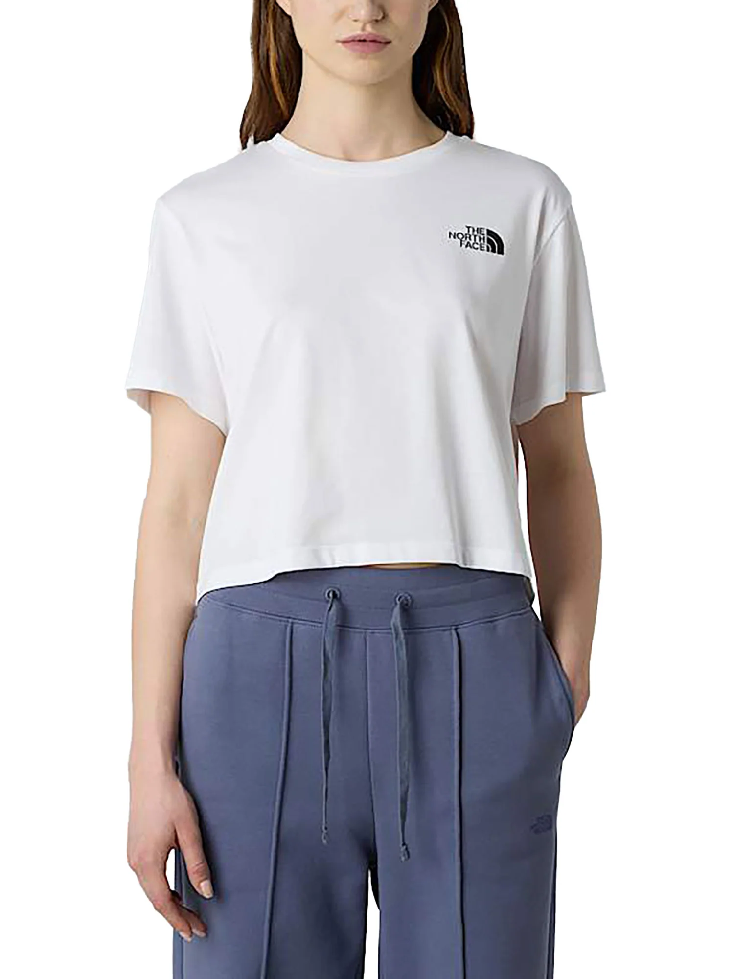 T-shirt corta in vita Simple Dome bianco