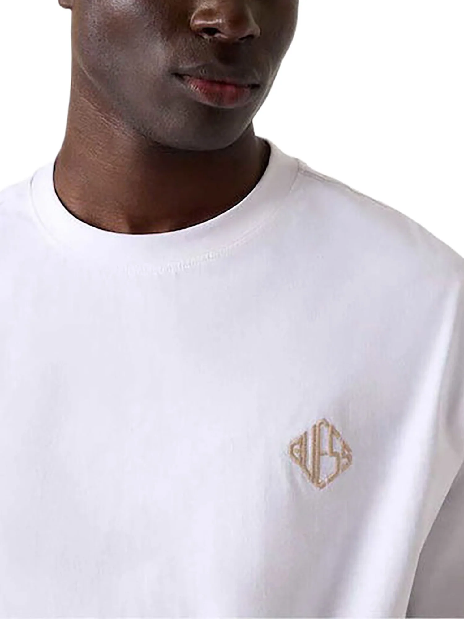 T-shirt Guess Uomo manica corta logo diamante
 bianco - Image 3