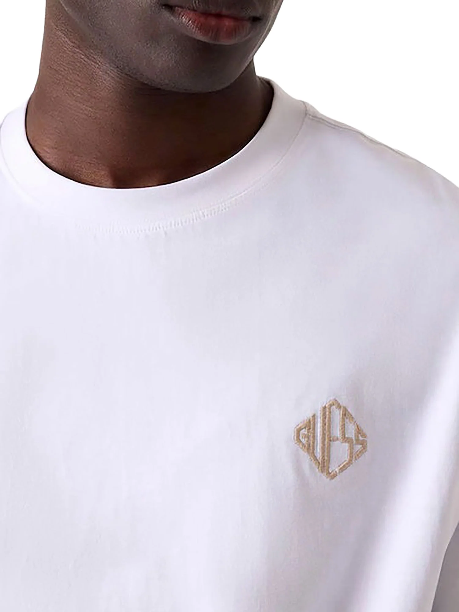 T-shirt Guess Uomo manica corta logo diamante
 bianco - Image 4