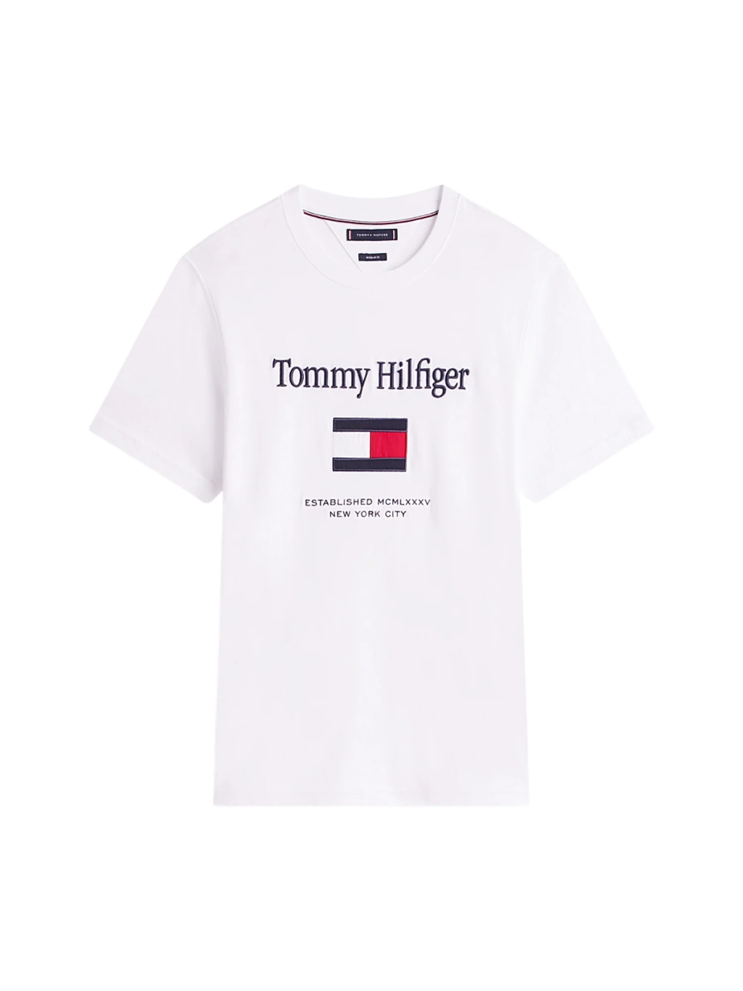 T-shirt con maniche corte Tommy Hilfiger modello embro flag bianco - Image 3