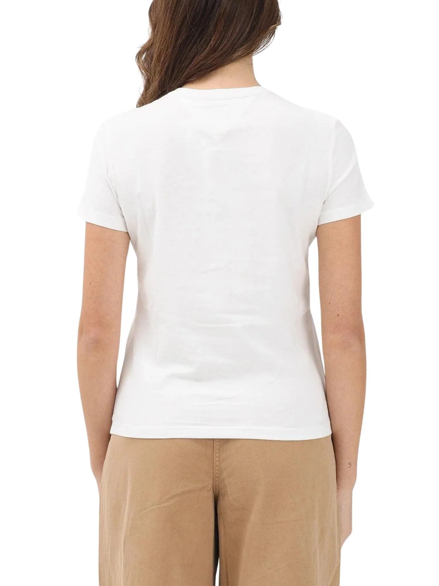 T-shirt con maniche corte modello essential logo ecrù - Image 2