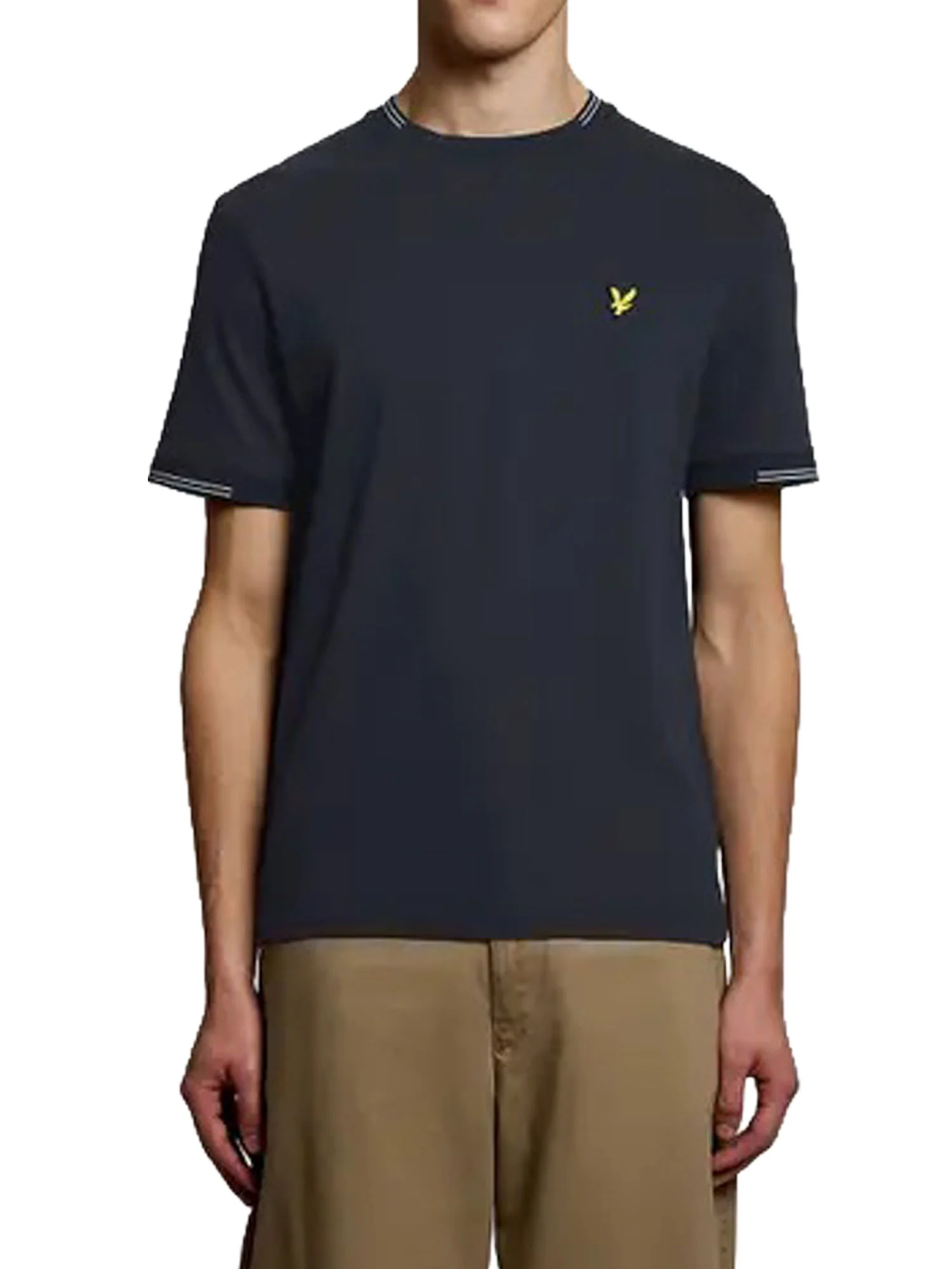T-shirt manica corta fine tipped Lyle&Scott Uomo Blu