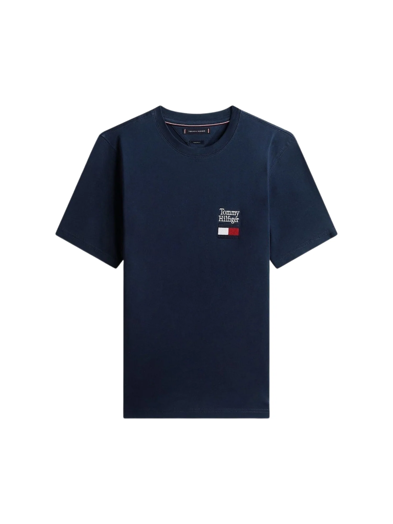 T-shirt con maniche corte Tommy Hilfiger modello flag blu - Image 3