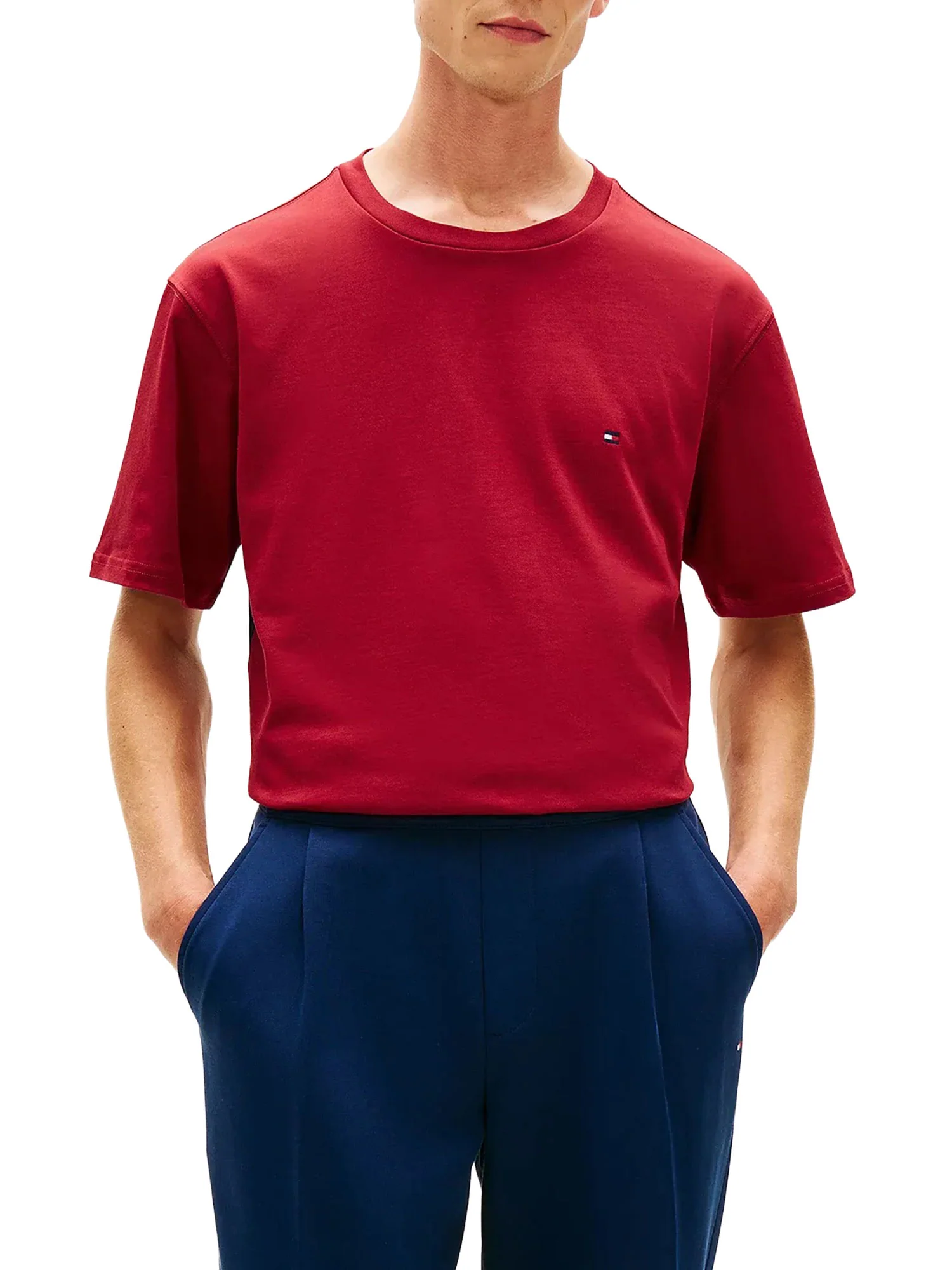 T-shirt con maniche corte Tommy Hilfiger modello flag rosso