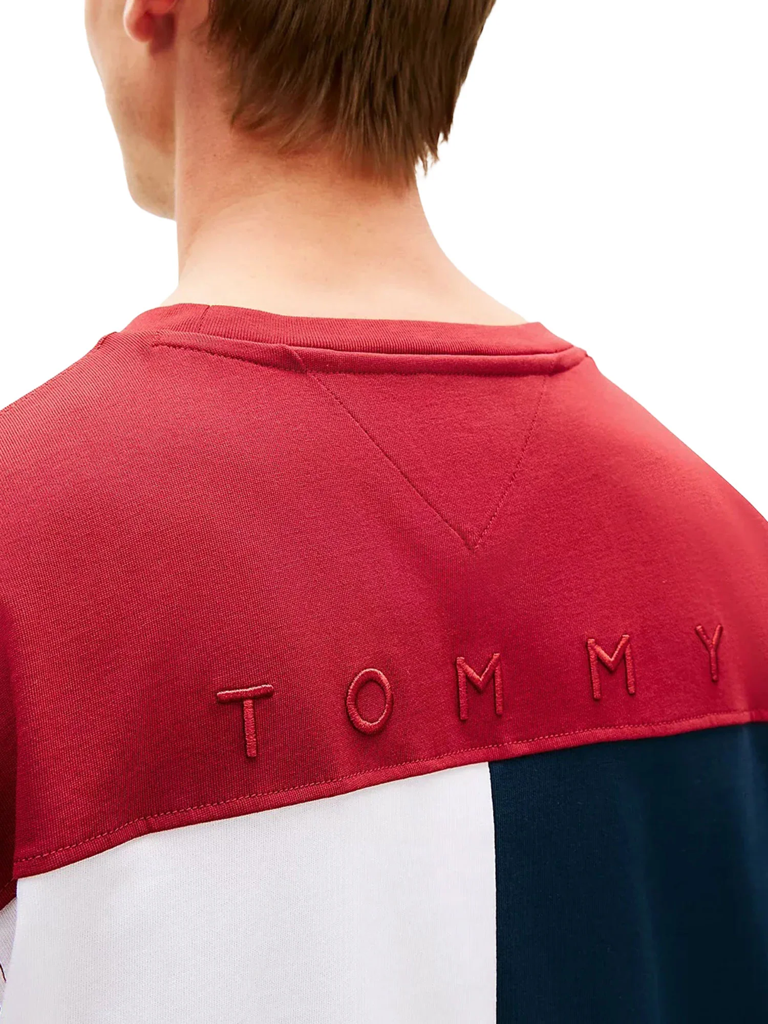 T-shirt con maniche corte Tommy Hilfiger modello flag rosso - Image 3