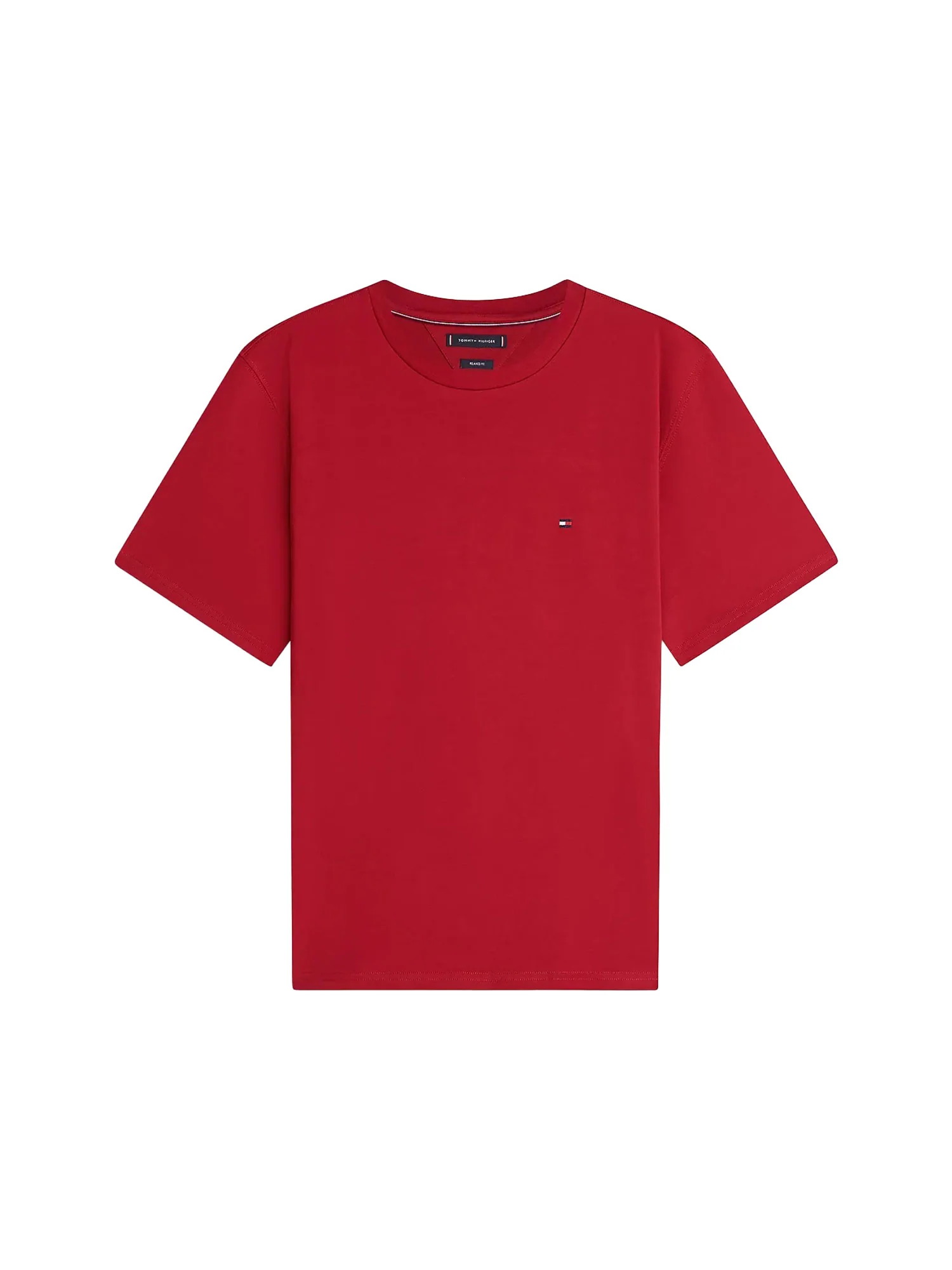 T-shirt con maniche corte Tommy Hilfiger modello flag rosso - Image 4