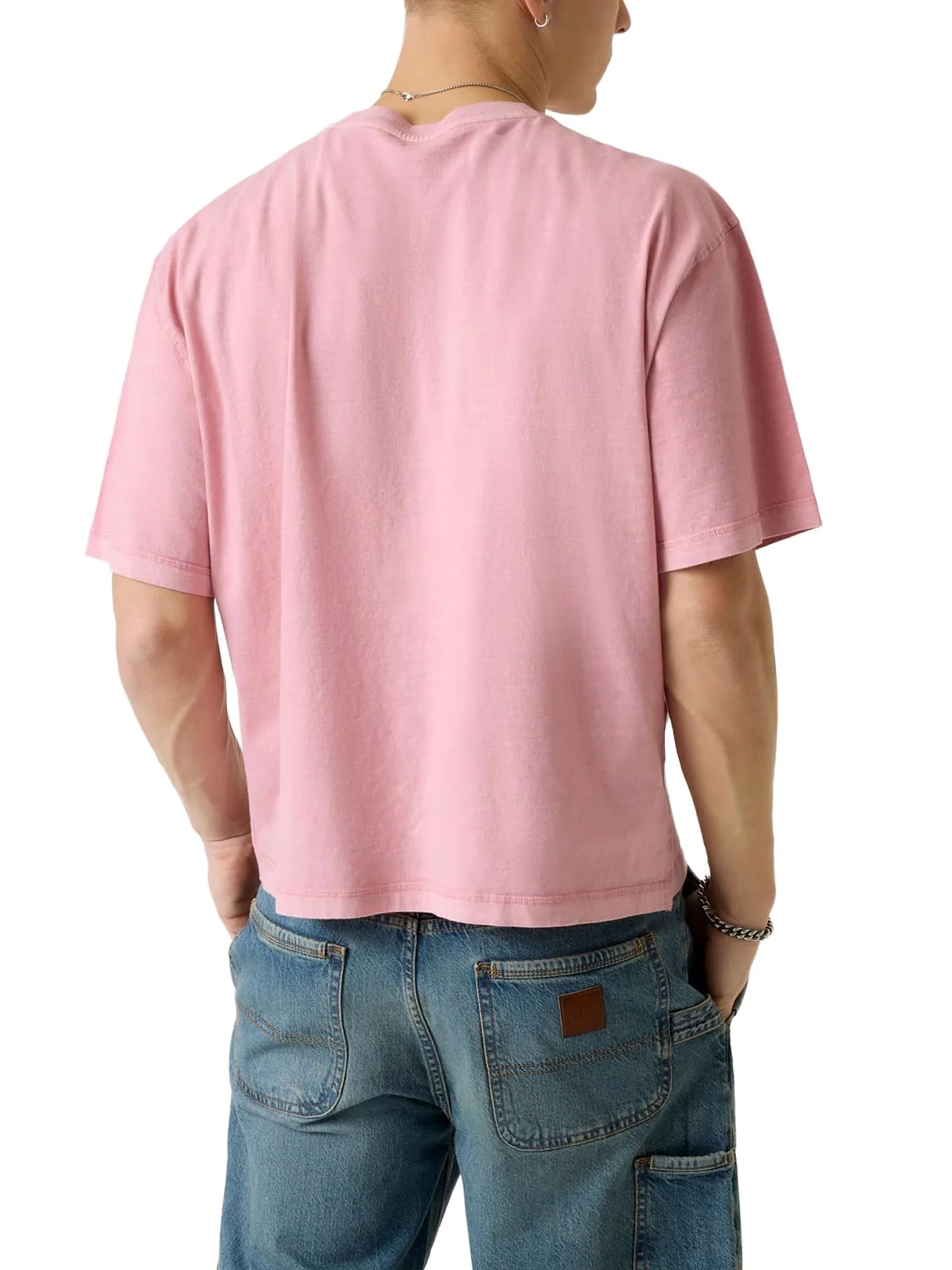 T-shirt Guess uomo manica corta Boxy Cropped rosa - Image 2