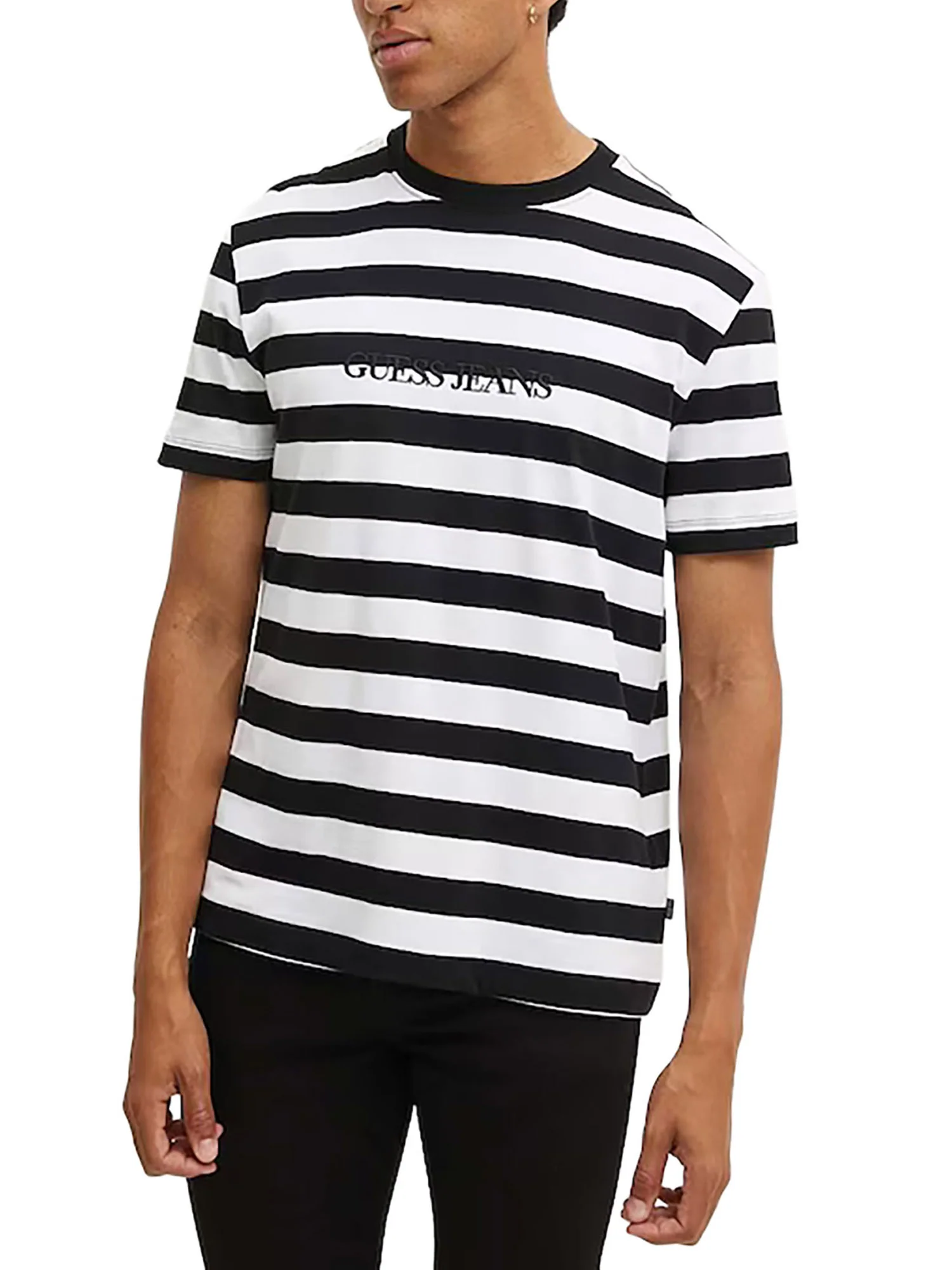 T-shirt Guess uomo manica corta Striped bianco/blu