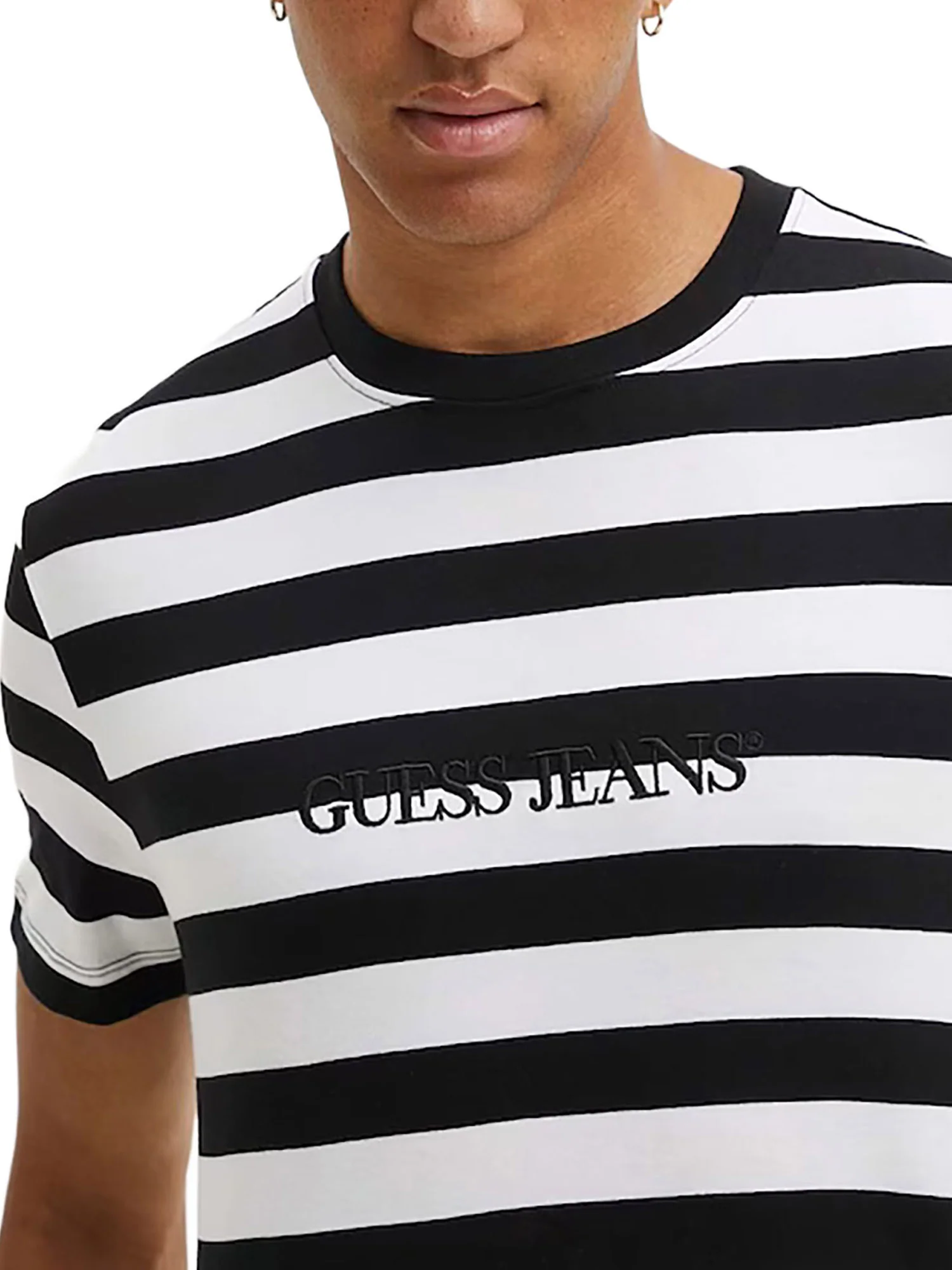 T-shirt Guess uomo manica corta Striped bianco/blu - Image 3