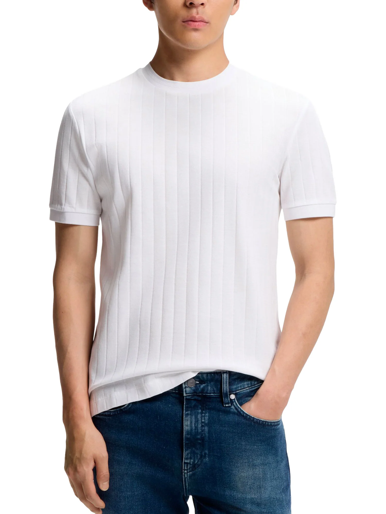 T-shirt Boss Uomo manica corta h-thompson 236
 bianco