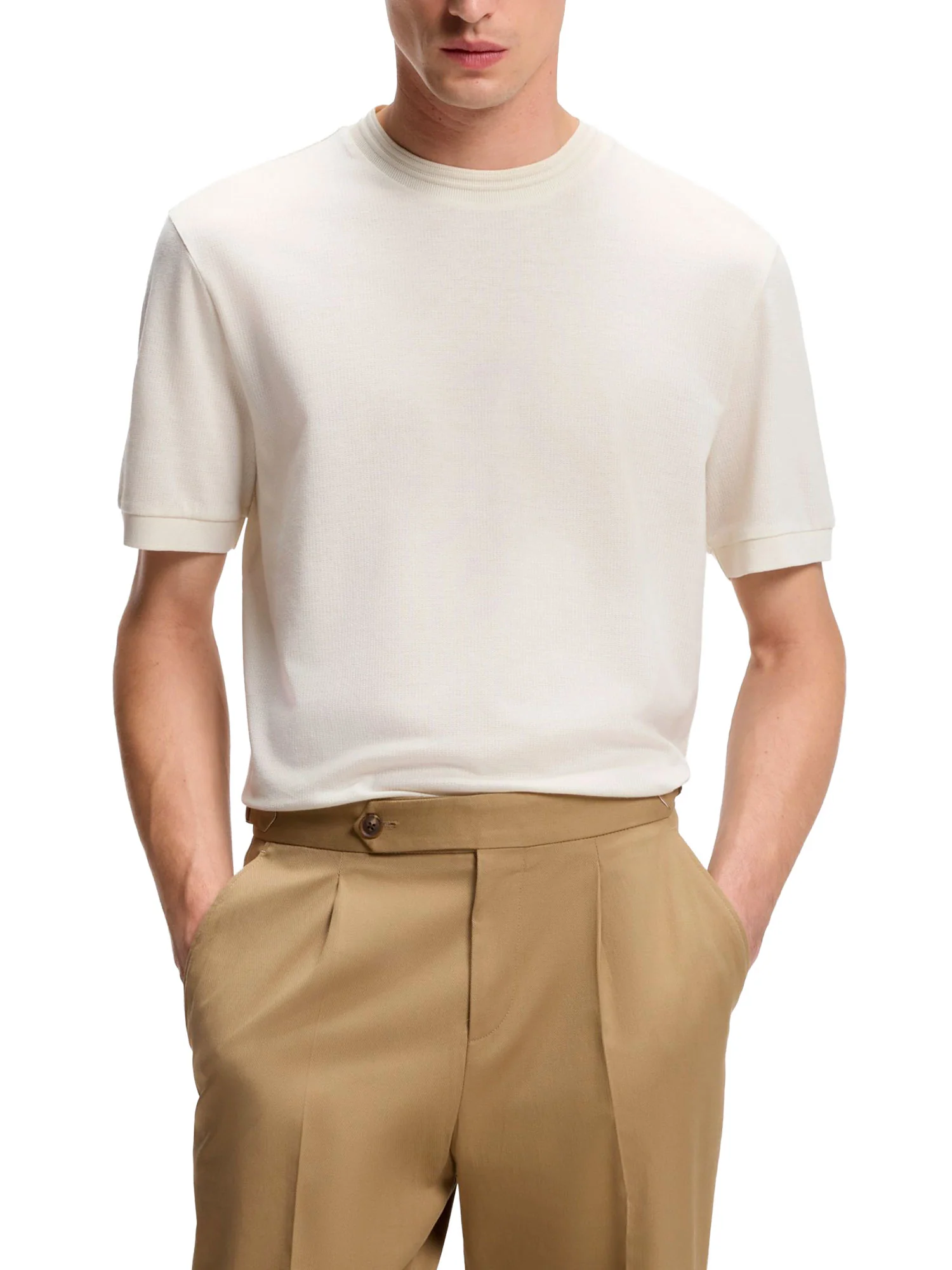 T-shirt Boss Uomo manica corta h-thompson
 bianco - Image 3