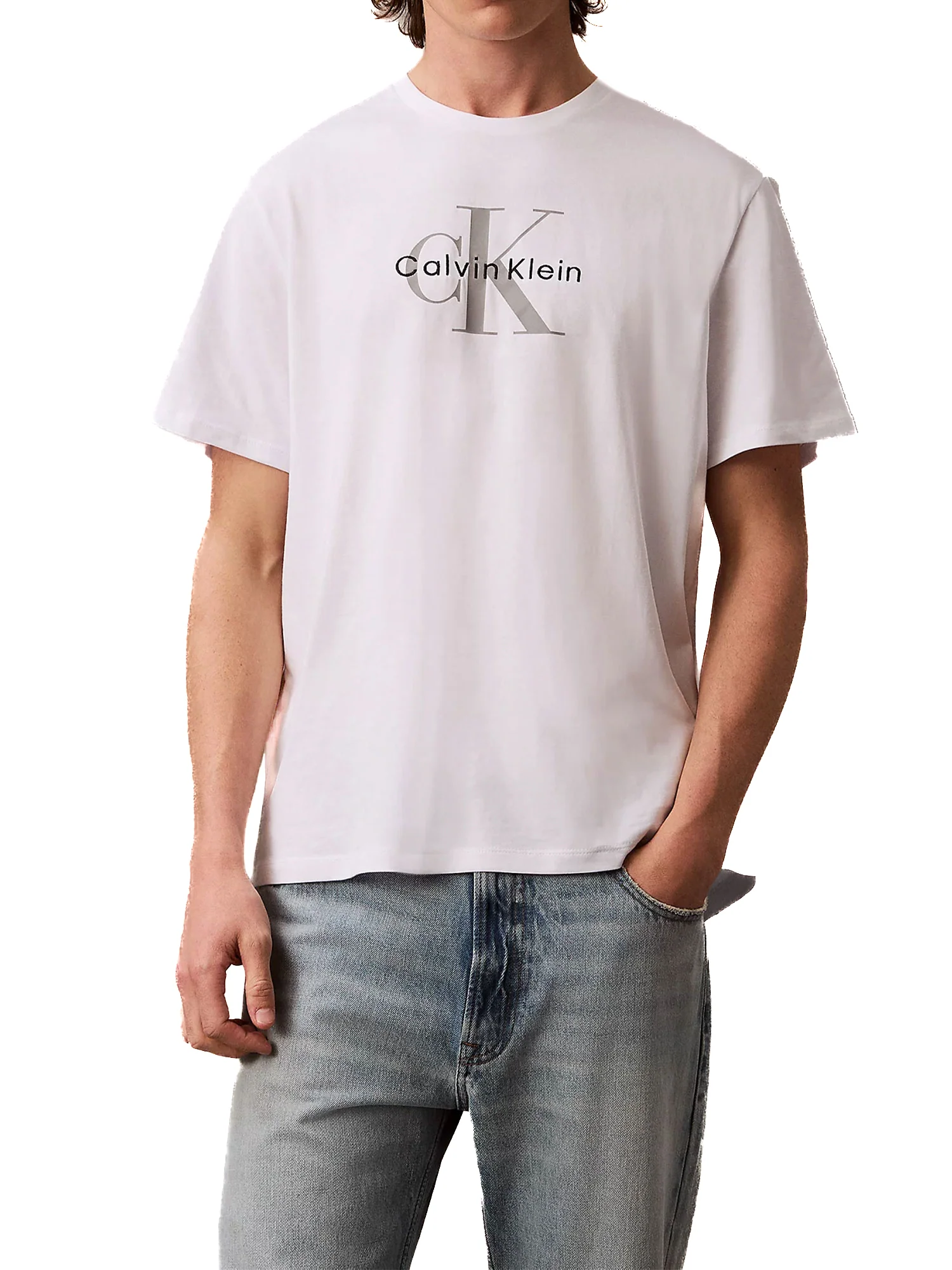 T-shirt Calvin Klein con logo frontale bianco