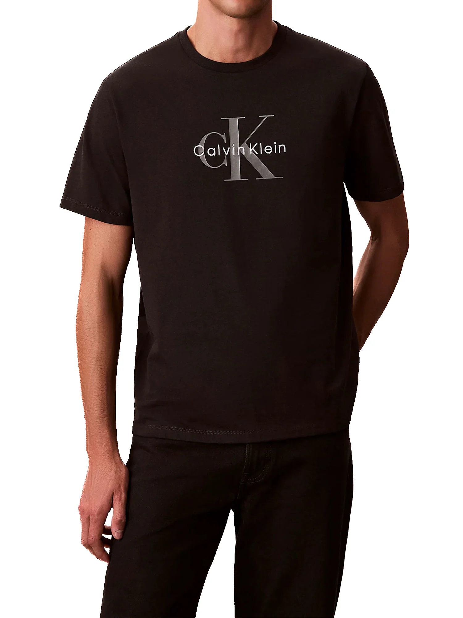 T-shirt Calvin Klein con logo frontale nero