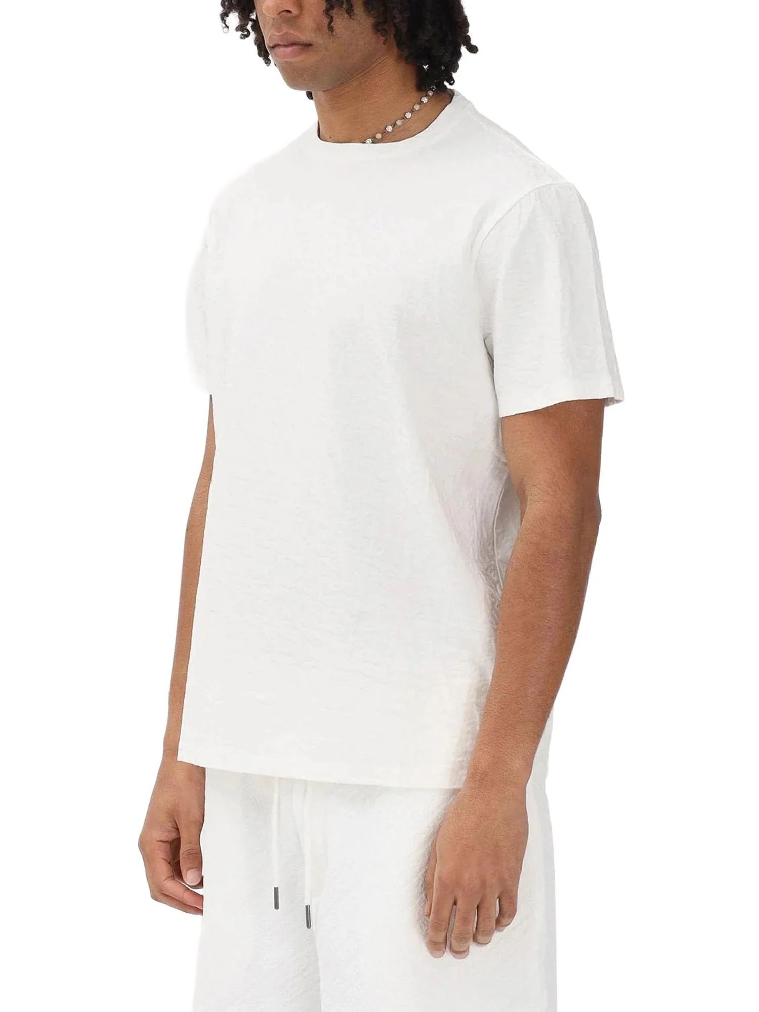 T-shirt Armani Exchange Uomo manica corta jaquard con logo bianco - Image 3
