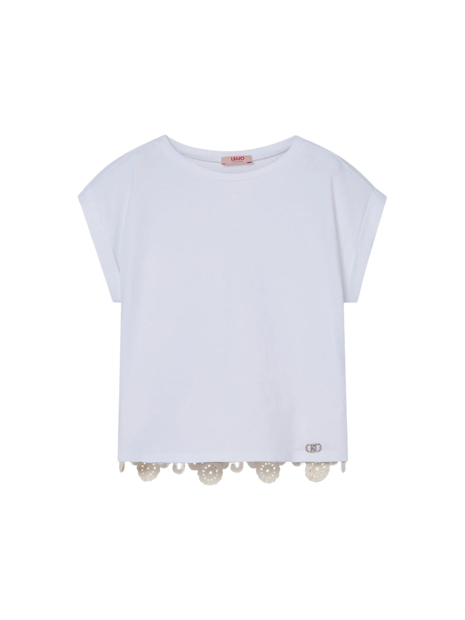 T-shirt Liu Jo Ragazza manica corta in jersey 
 BIANCO