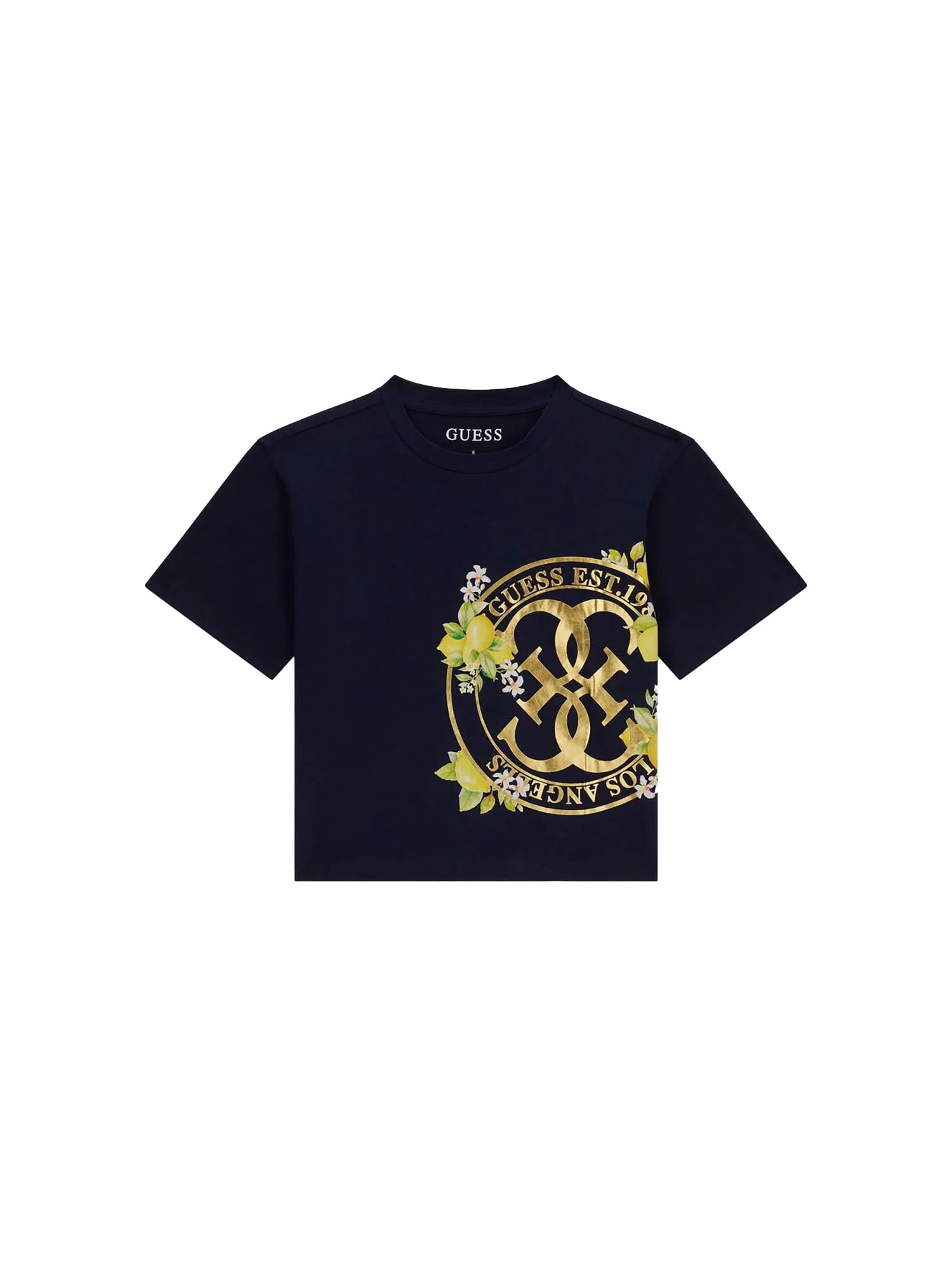 T-shirt Guess Ragazza stampa lemon flowers blu