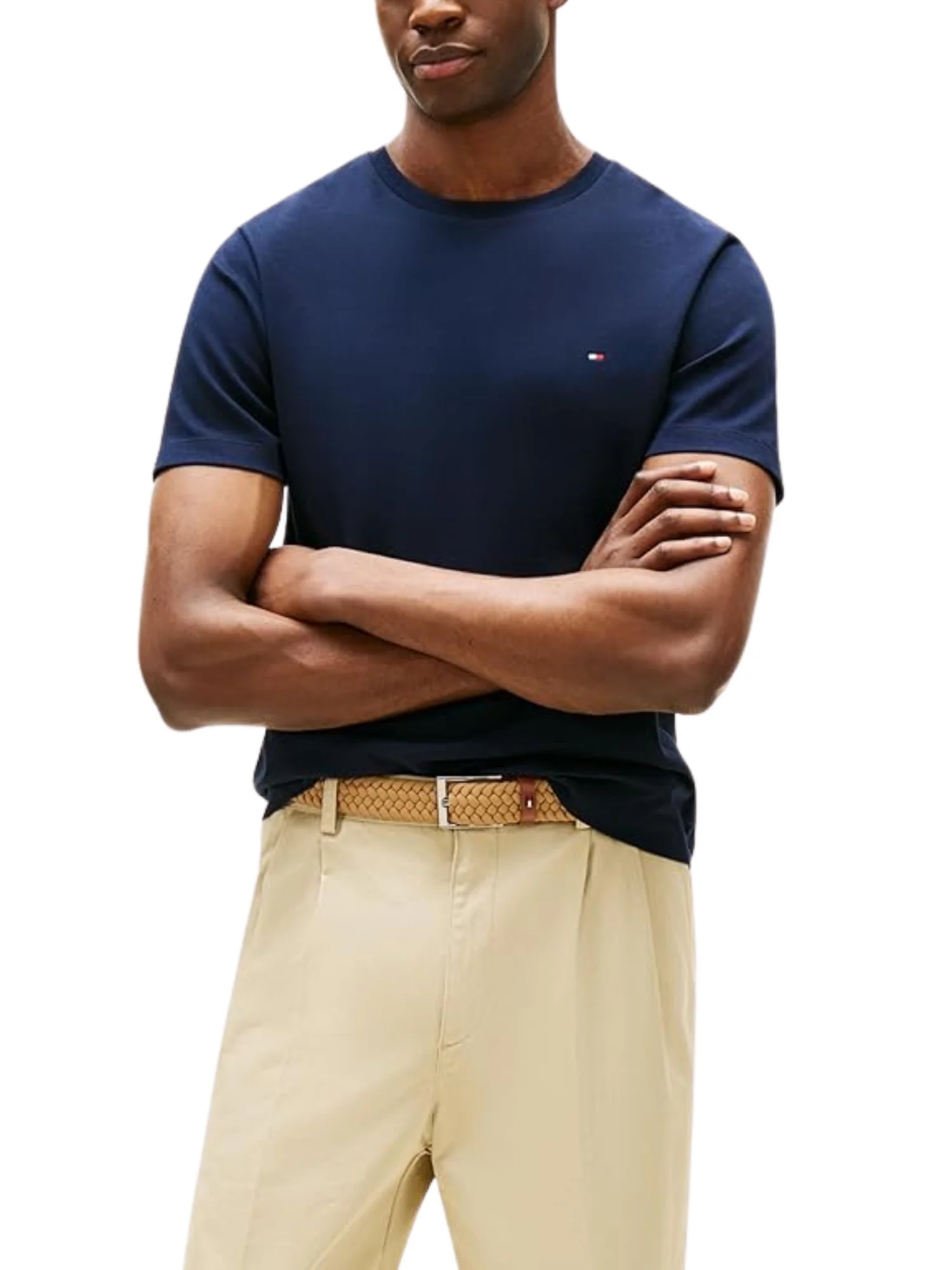 T-shirt con maniche corte Tommy Hilfiger modello light interlock blu