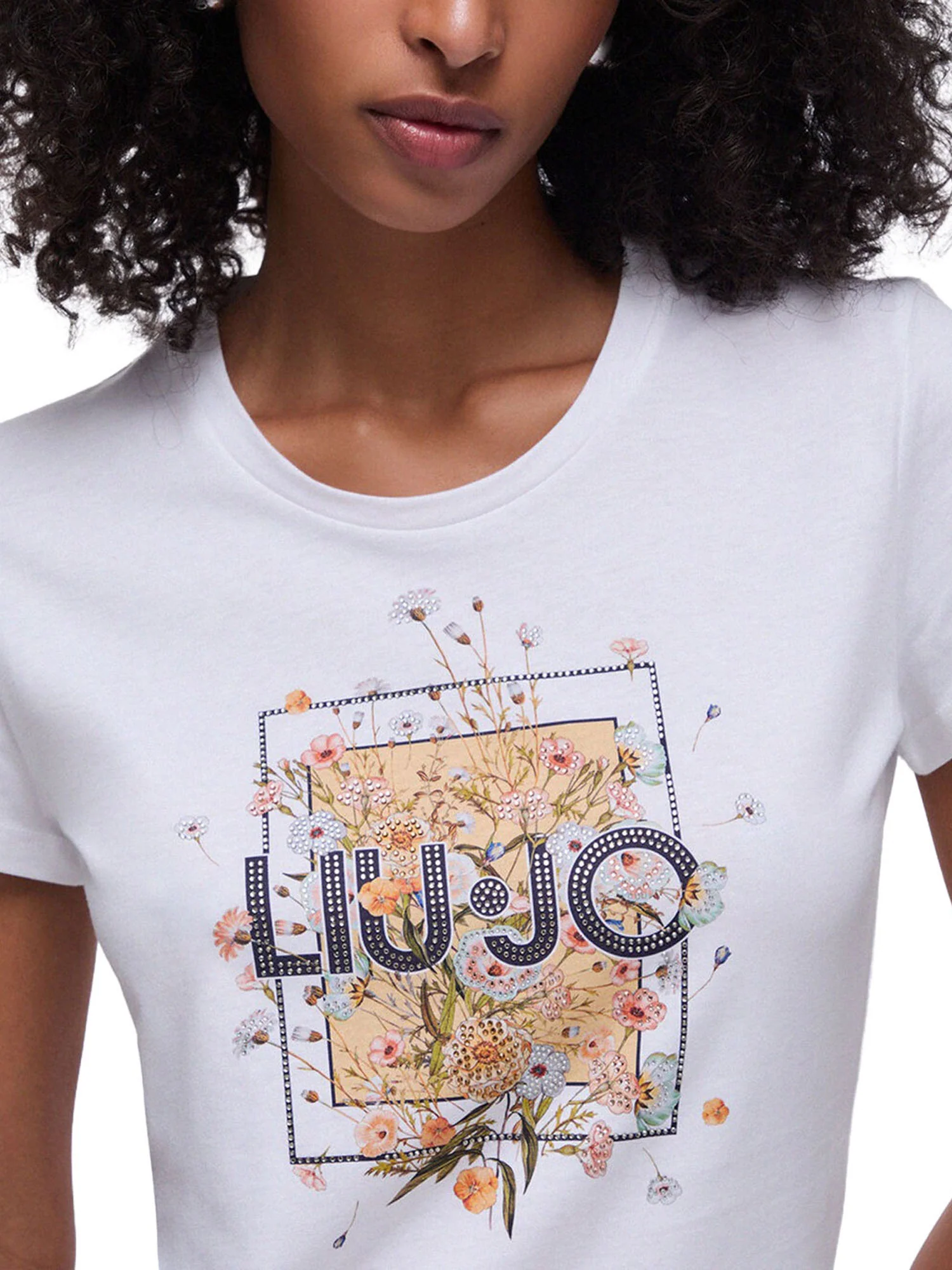 T-shirt Liu Jo Donna manica corta foulard  bianco - Image 3
