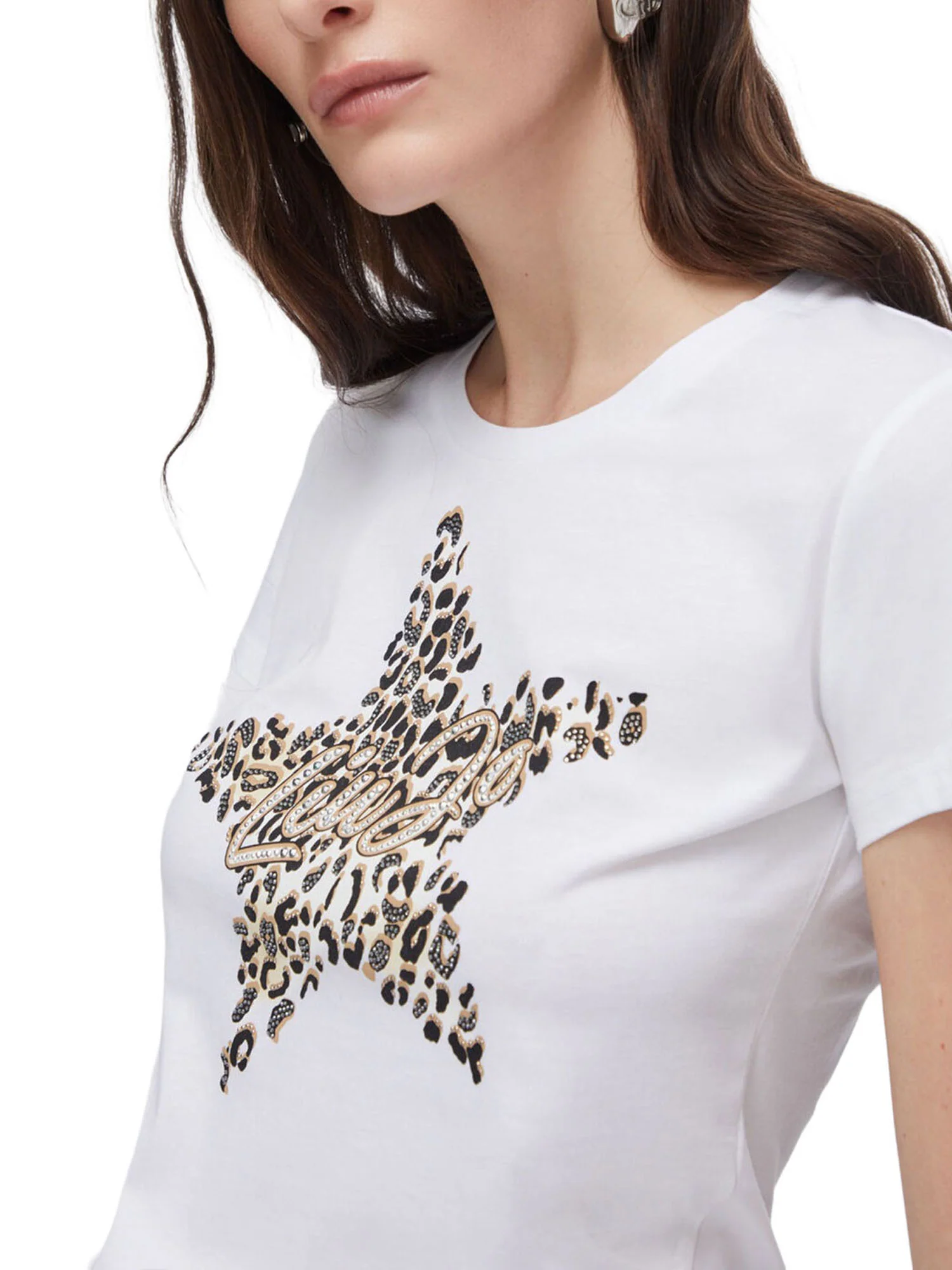 T-shirt Liu Jo Donna manica corta star animal bianco multi - Image 3