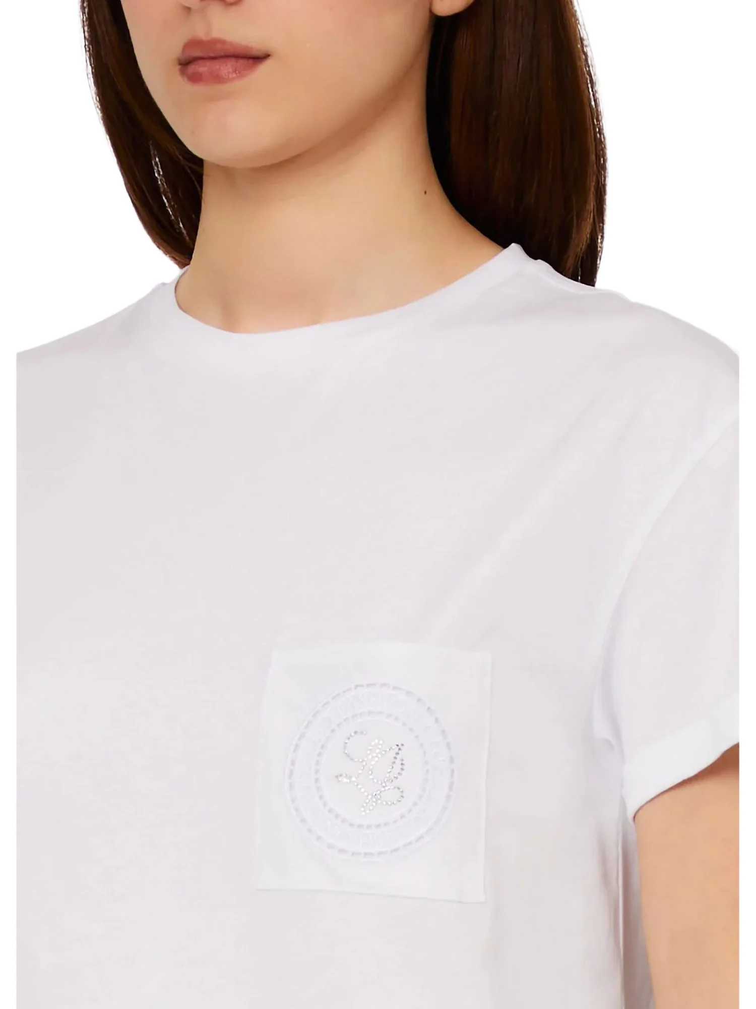 T-shirt Liu Jo donna manica corta modello LJ Embro bianco - Image 3