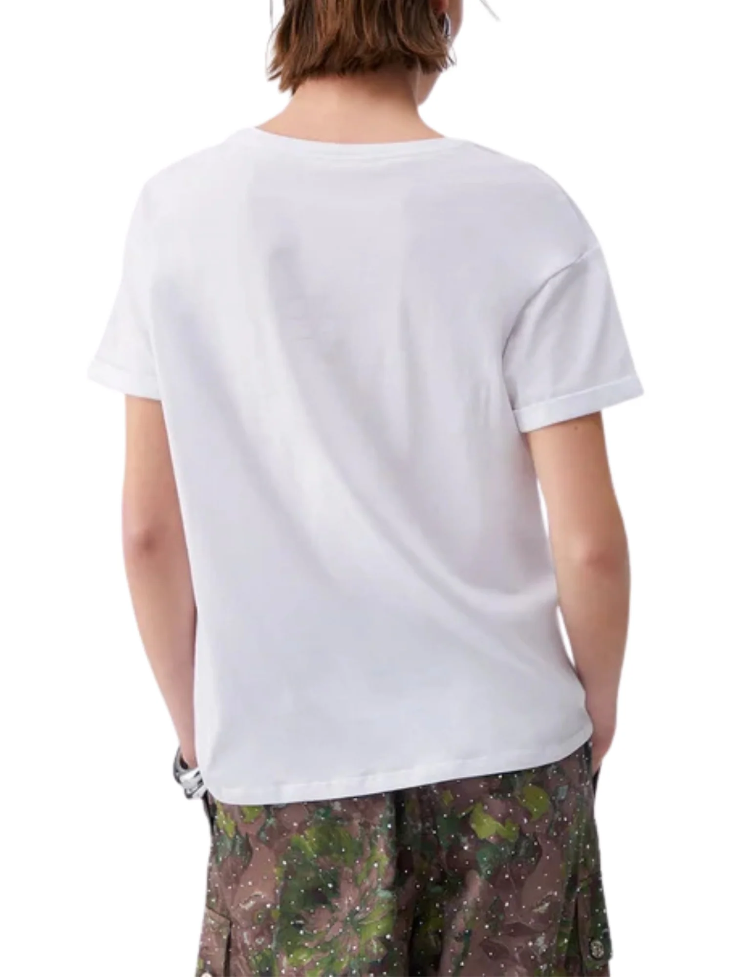 T-shirt Liu Jo donna manica corta modello LJ Full Hot bianco multi - Image 2