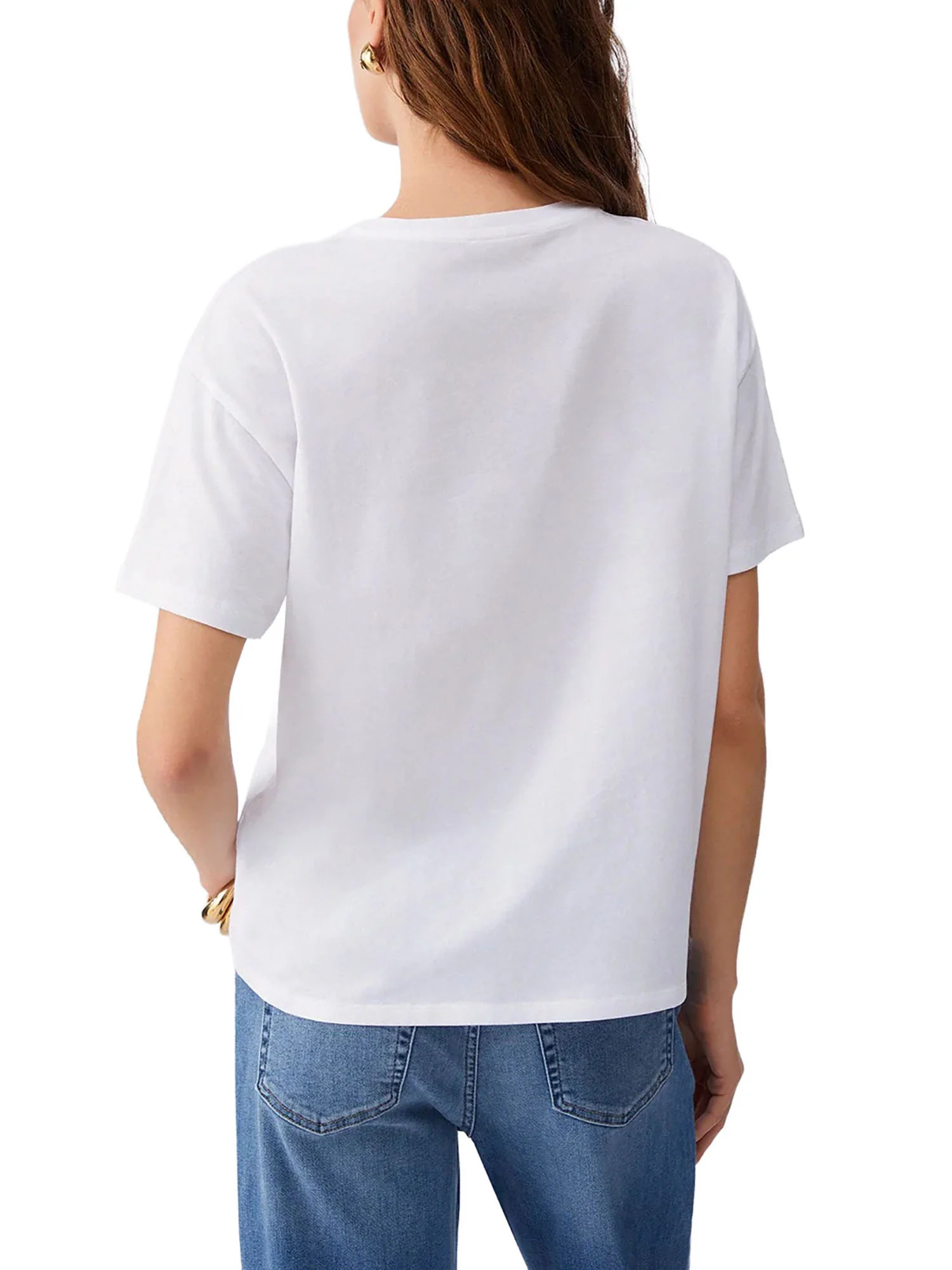 T-shirt Liu Jo Donna manica corta sequins flowers  bianco - Image 2