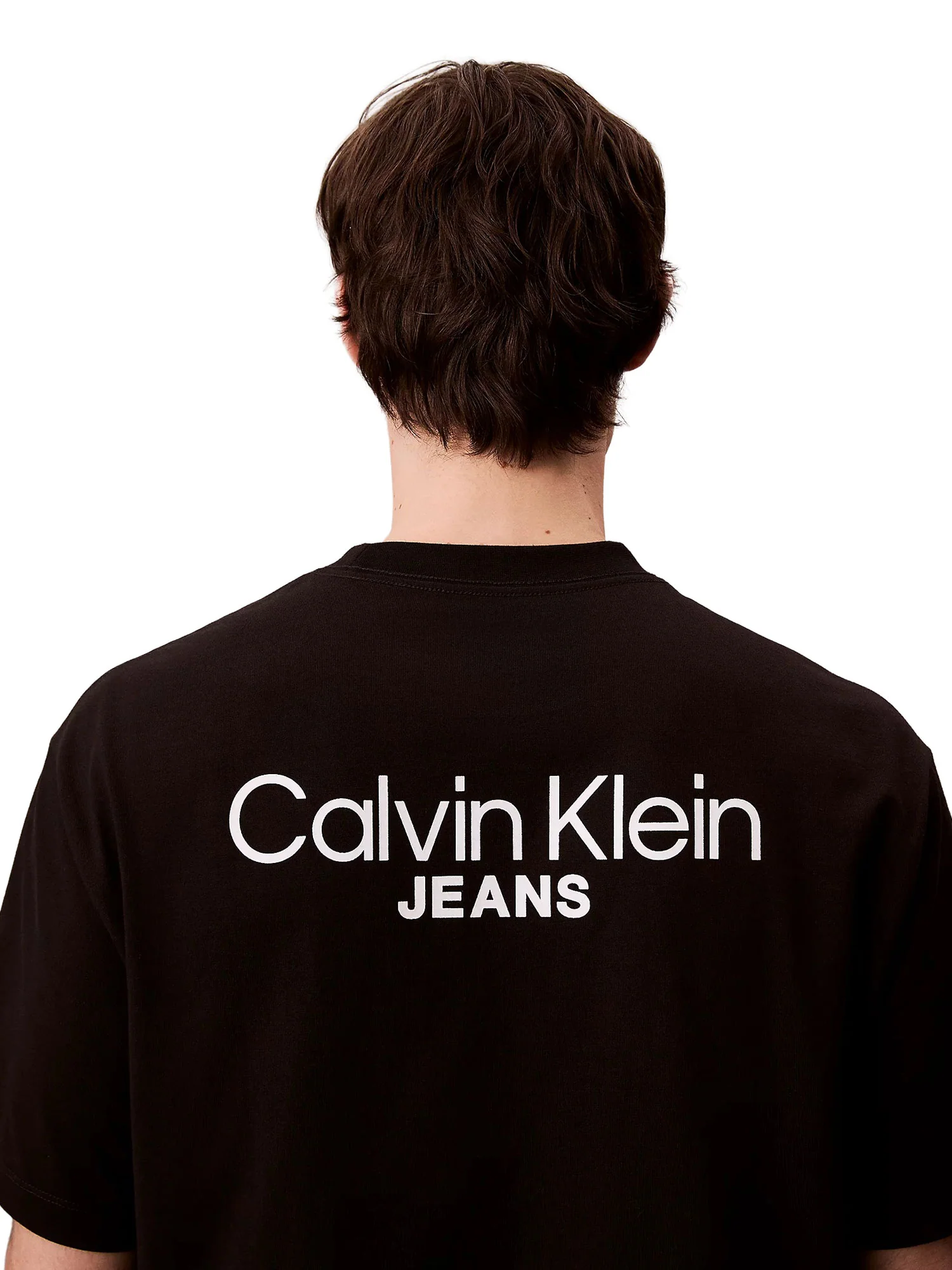 T-shirt Calvin Klein Jeans Uomo manica corta logo back print nero - Image 3